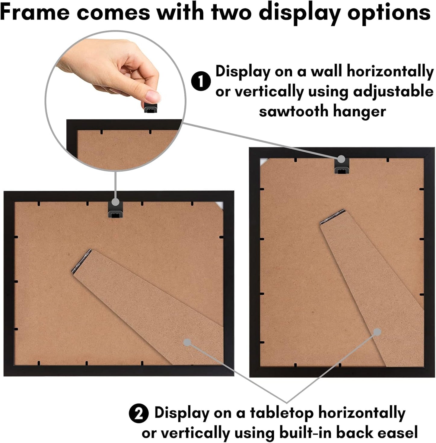Americanflat 9x12 Picture Frame with Shatter-Resistant Glass - Signature Collection - Gallery-Style Frames Made of Engineered Wood - Photo Frame for Tabletop and Wall Display - Black