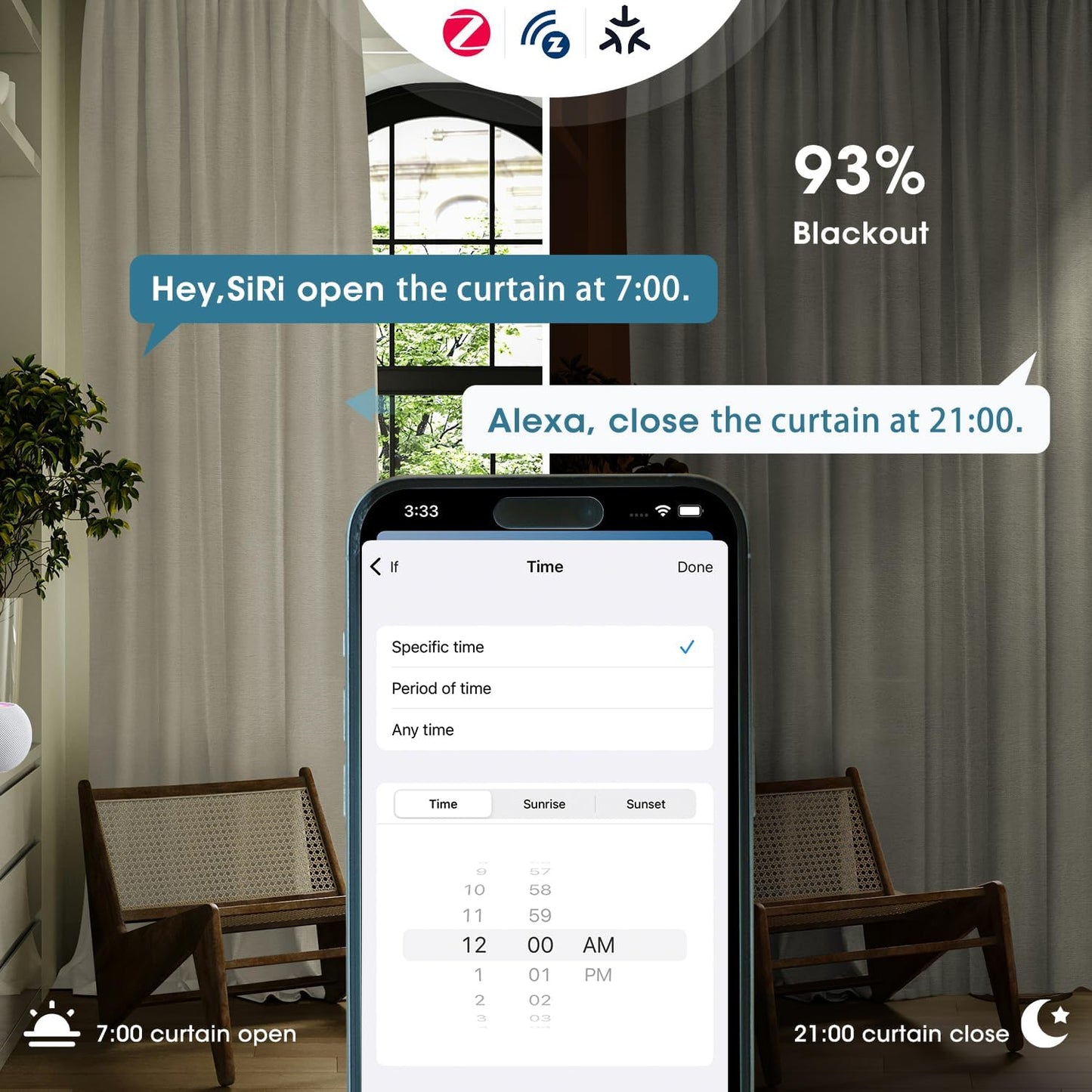 SmartWings Automatic Curtain Opener with Drapery, Motorized Vertical Blinds with Remote, Electric Closet Doors Sliding Panels Compatible with Alexa Google Homekit, 93% Blackout Light Khaki