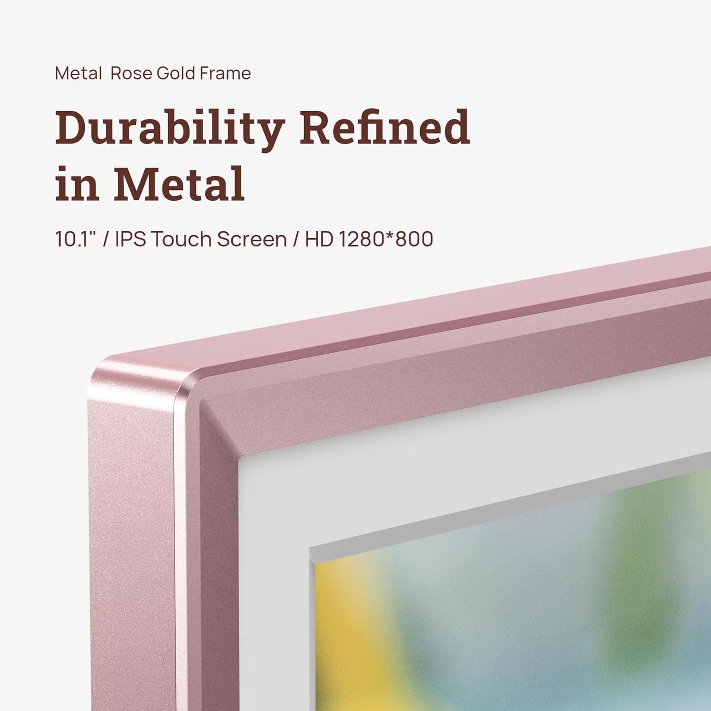 ARZOPA D10 10.1" Premium Metal Digital Picture Frame – HD IPS Anti-Glare Touchscreen, Instant Photo & Video Sharing from Your Phone via Free App, A Thoughtful Gift, Rose Gold
