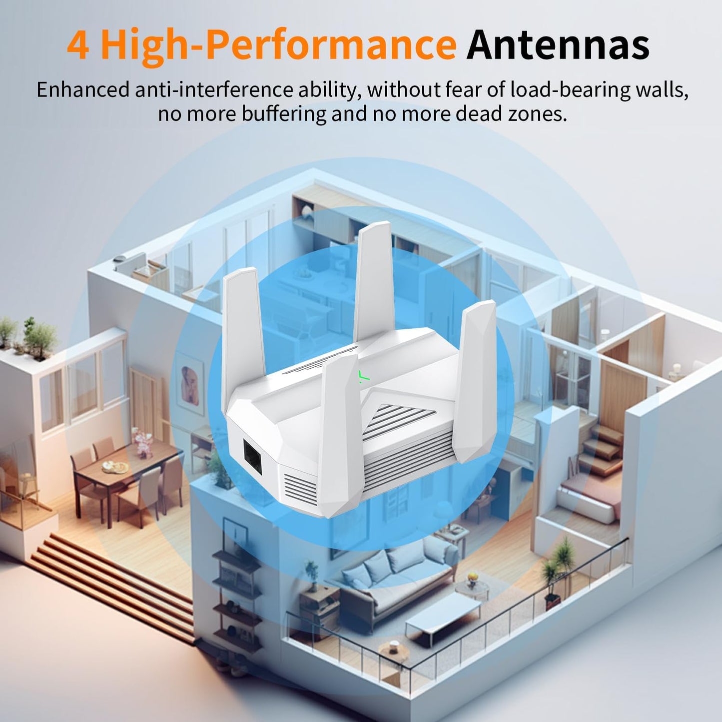 2025 AC2100 WiFi Extender - WiFi Extender Signal Booster with Gigabit Ethernet Port, WiFi Booster Dual-Band(5.8G&2.4G) Coverage to 12888 sp.ft, Faster Speed, Compatible with Multiple Devices