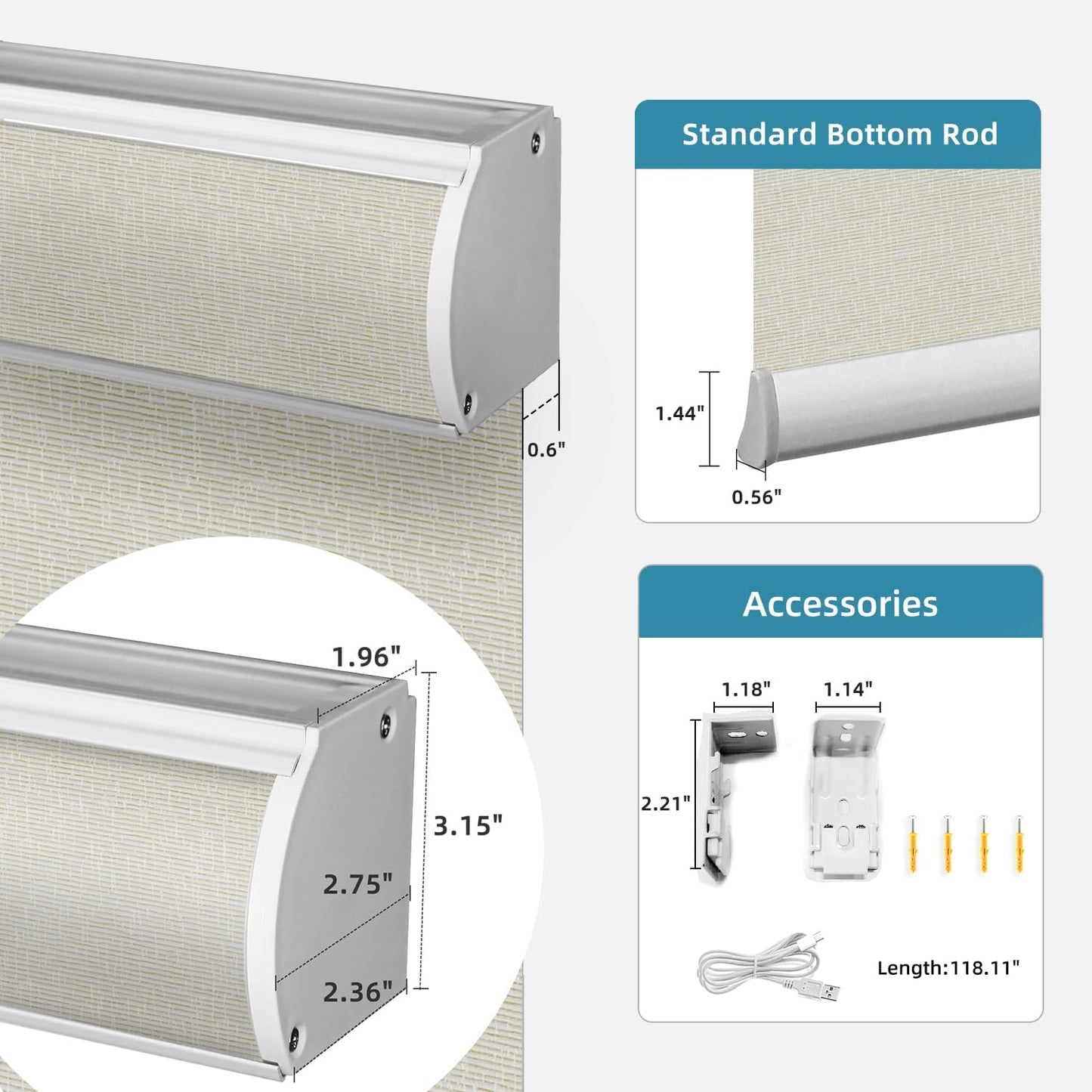 SmartWings Motorized Light Filtering Shades, Work with Matter Thread Homekit Z-Wave Alexa Google, 70% Blackout Shades Translucent, Cordless Window Shades with Remote, Rechargeable, Safari Cream