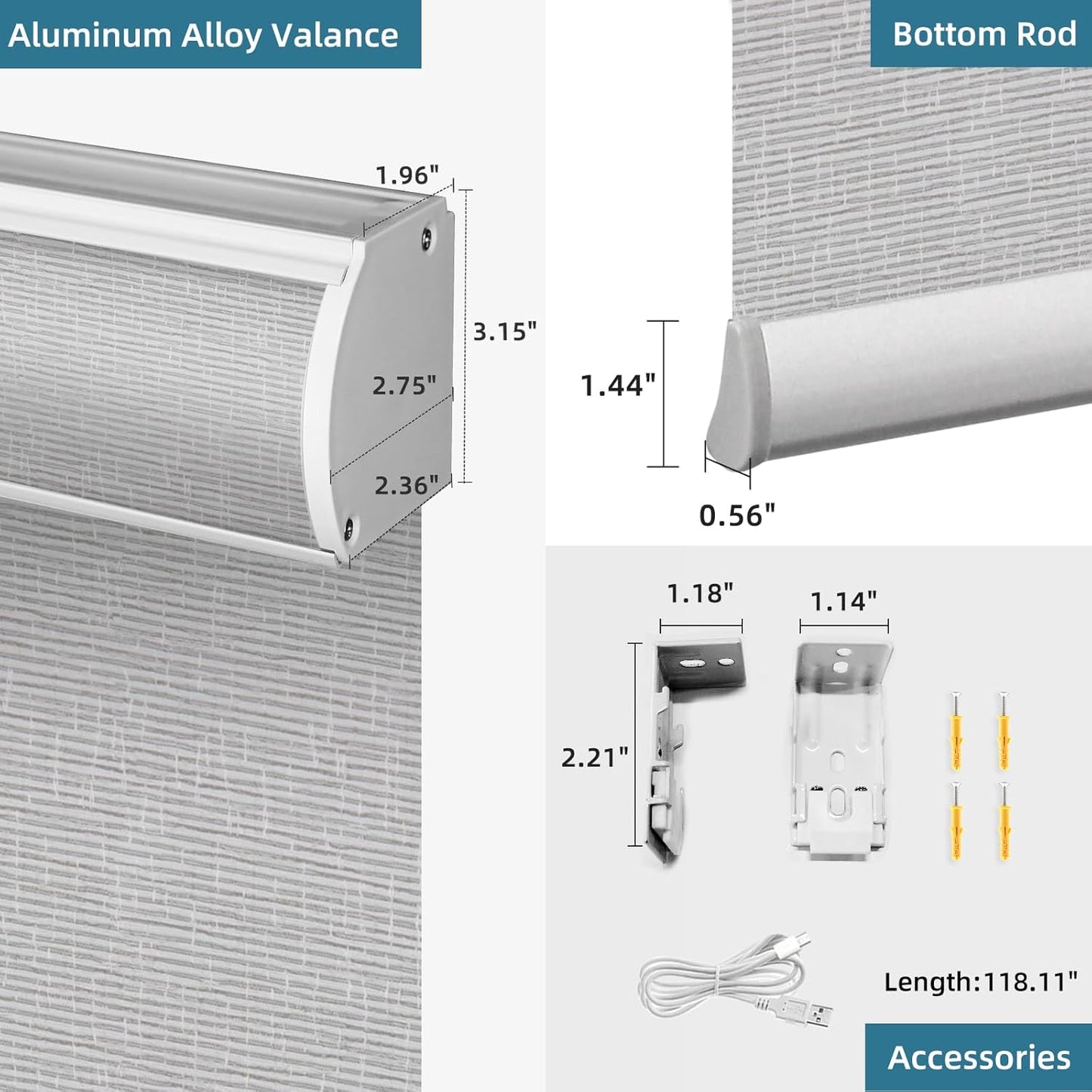 SmartWings Motorized Roller Shades for Windows, Remote Control, Smart Blind Shade, Work with Apple Homekit, Z-wave, Alexa, Automatic, Blackout, Electric Blind, Customized 16"-110"W (Safari Smoke)
