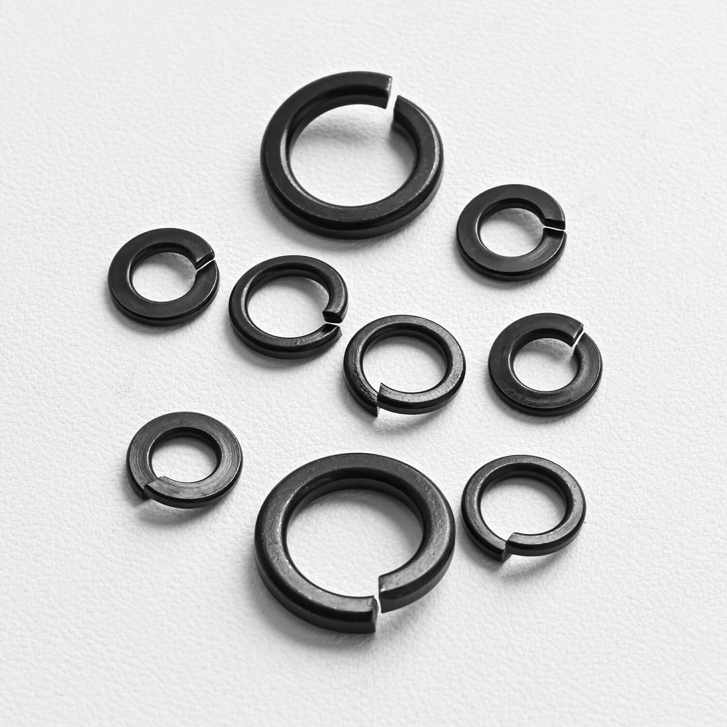 3/8'' (50 Pack) Split Lock Washer, Black Oxide (18-8) 304 Stainless Steel Spring Lock Washer