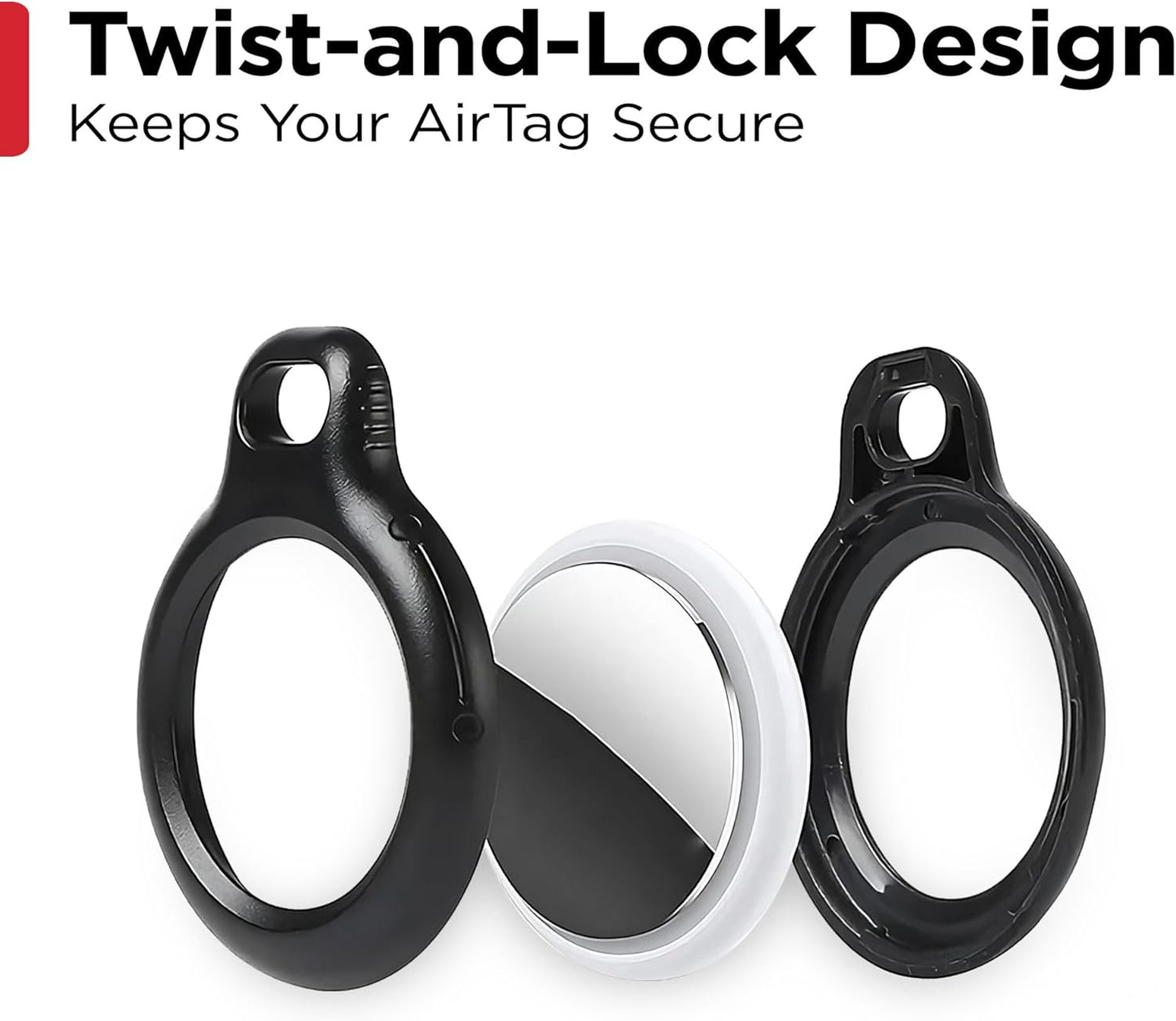 KeySmart AirTag Keychain Key Holder, Compatible with Apple AirTag Holder, Key Organizer Keychains
