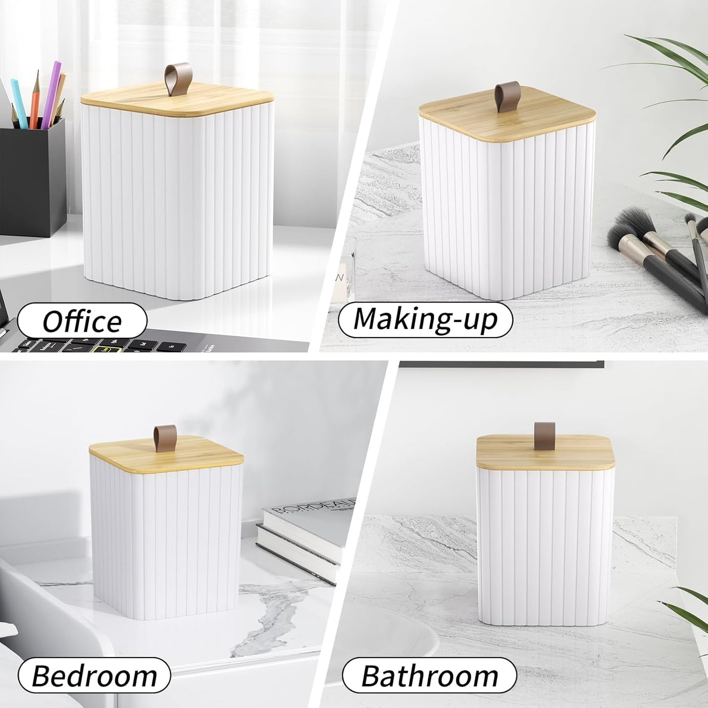 Bathroom Accessory Set - White Bathroom Set, 12PC Bathroom Accessories Set, White Bathroom Accessories Set, Mini Trash Can, Toilet Brush, Trash Can & Soap Dispenser