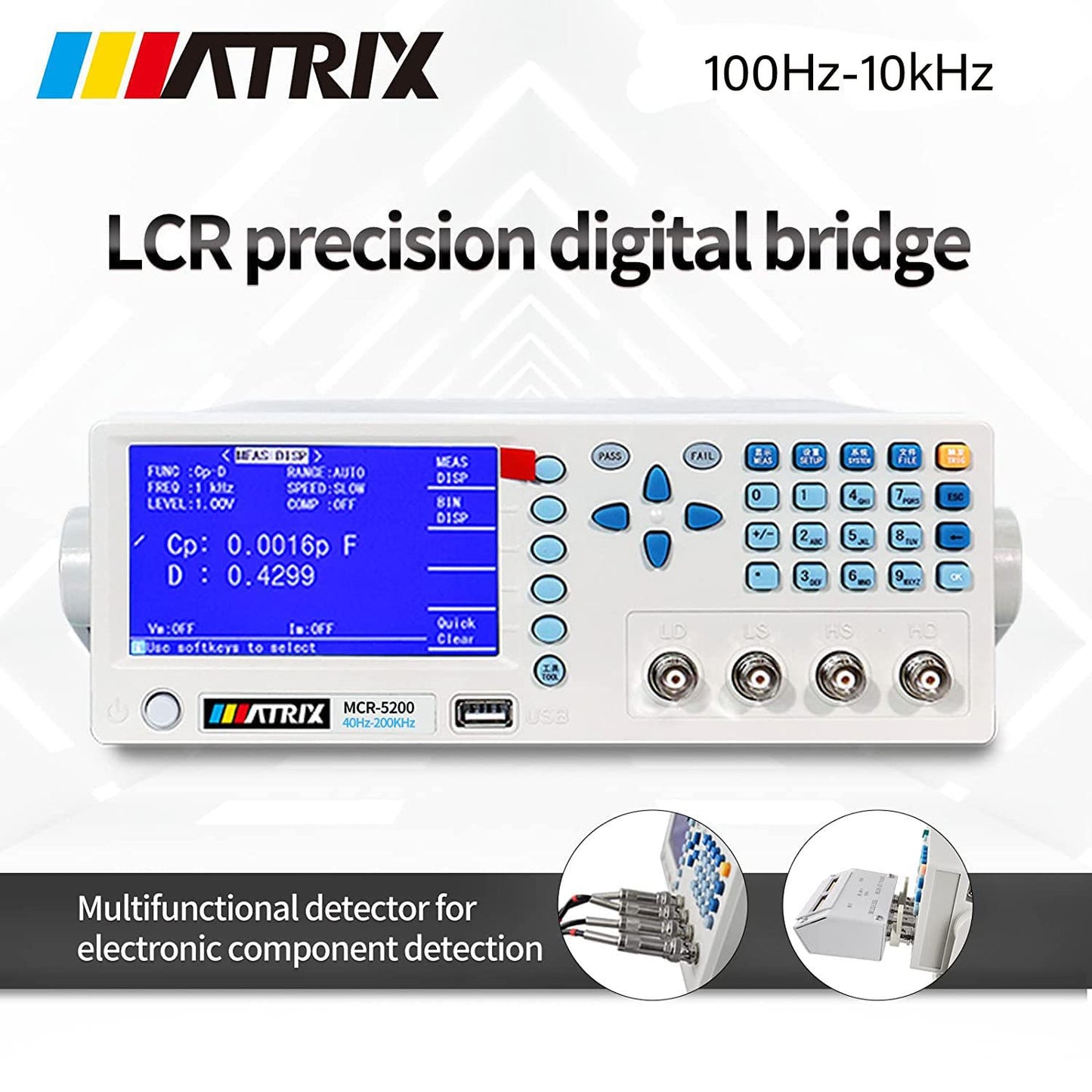 Benchtop LCR Meter Matrix MCR-5010 Digital Tester for Capacitance Resistance Inductance Accuracy 0.15% 100Hz-10kHz