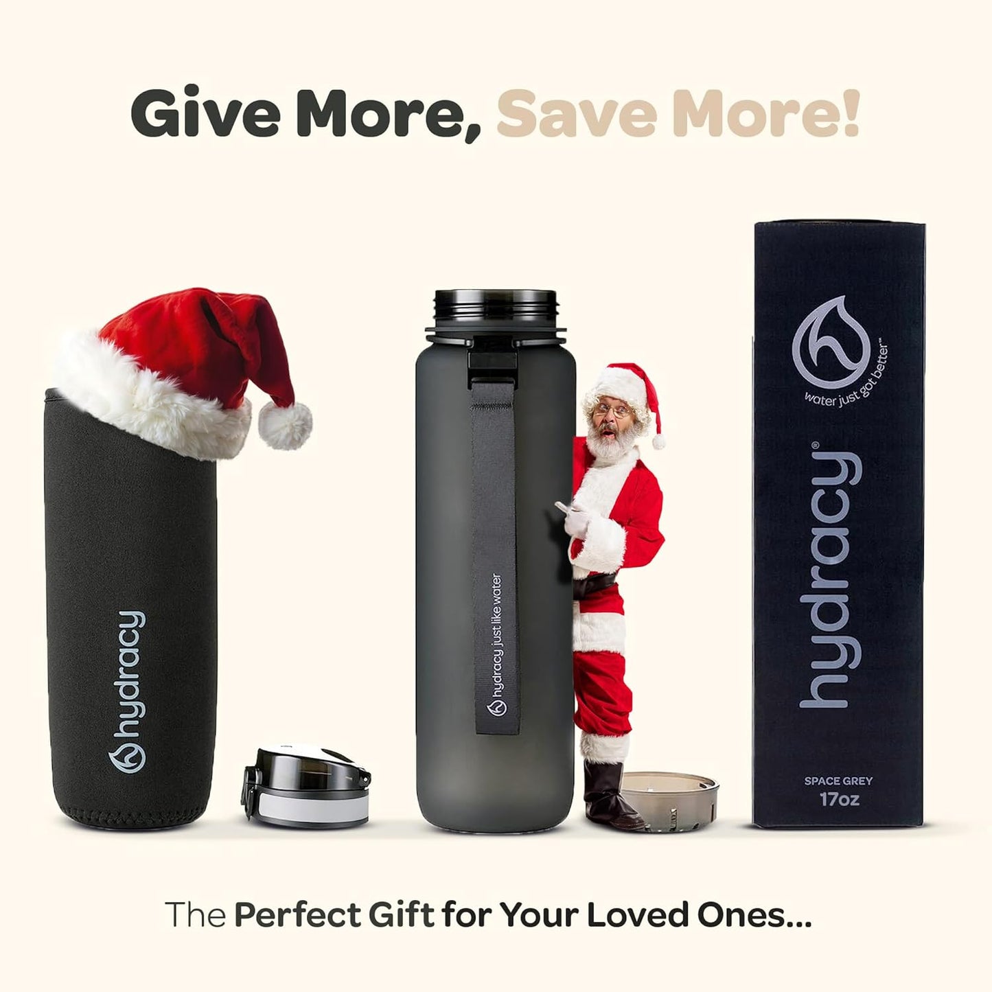 Hydracy Water Bottle with Time Marker -Large BPA Free Water Bottle & No Sweat Sleeve -Leak Proof Gym Bottle with Fruit Infuser Strainer & Times to Drink -Ideal for Fitness Sports & Outdoors