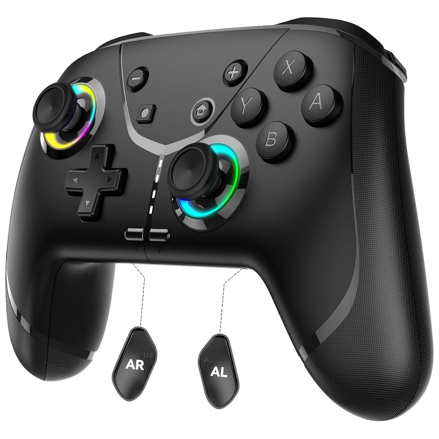 Switch Controller, Wireless Pro Controller for Nintendo Switch 2/Switch/Lite/OLED, Bluetooth controllers Compatible with iPhone/Mac/iPad/iOS/Android/Phone/PC/Steam and TV with Programming/RGB4/Vibration / 3 Turbo Modes/6-Axis/Motion