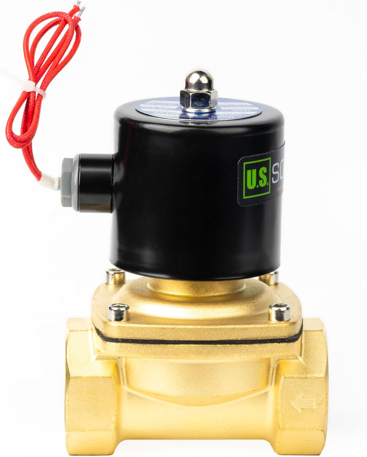 U.S. Solid 1-1/2" Solenoid Valve - 110V AC Brass Electric Solenoid Valve, Normally Closed, Viton Seal