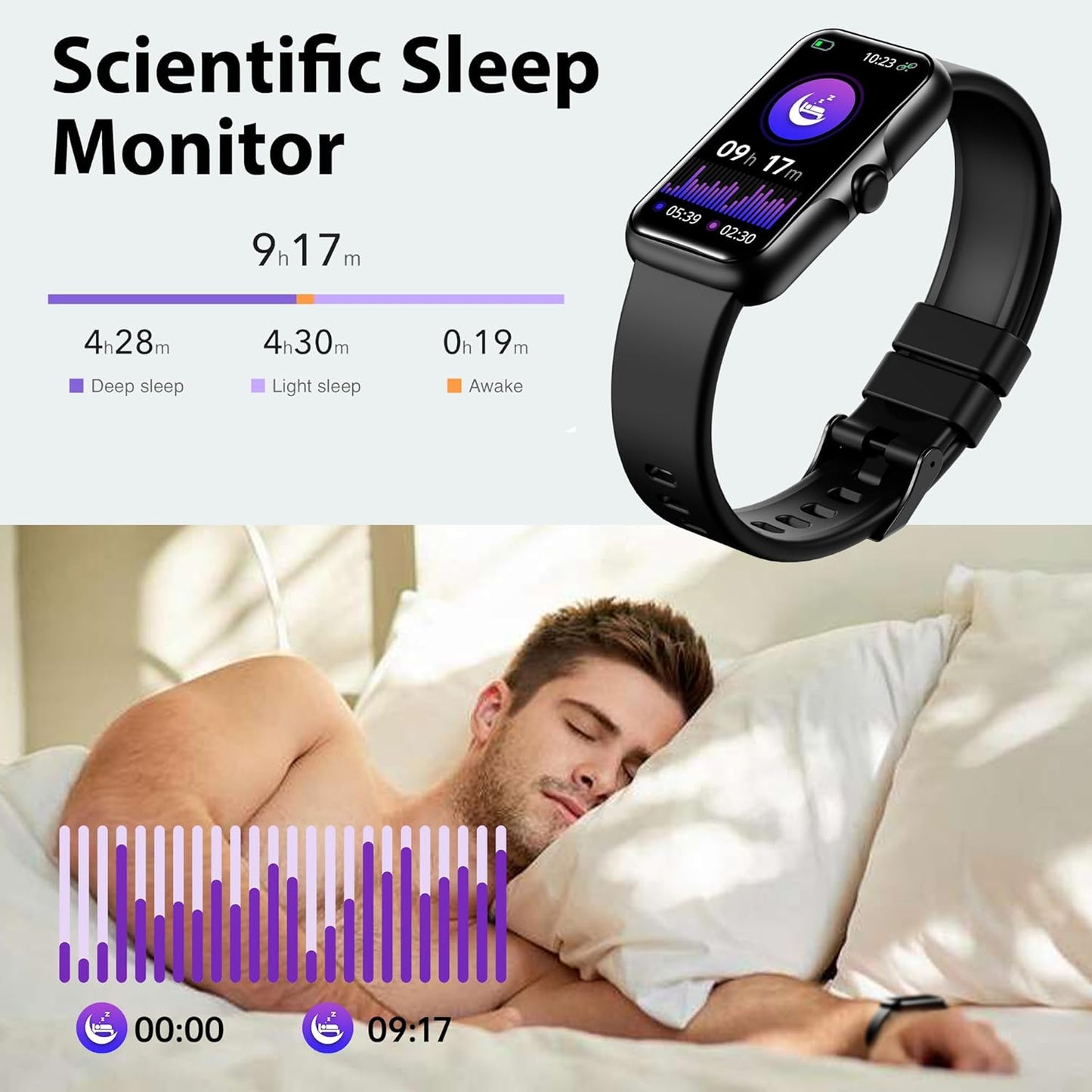Fitness Tracker with 24/7 Continuous Heart Rate, Blood Oxygen Monitor, Smart Watch with Sleep Monitor, IP68 Waterproof Activity Tracker Step Counter for Women Men
