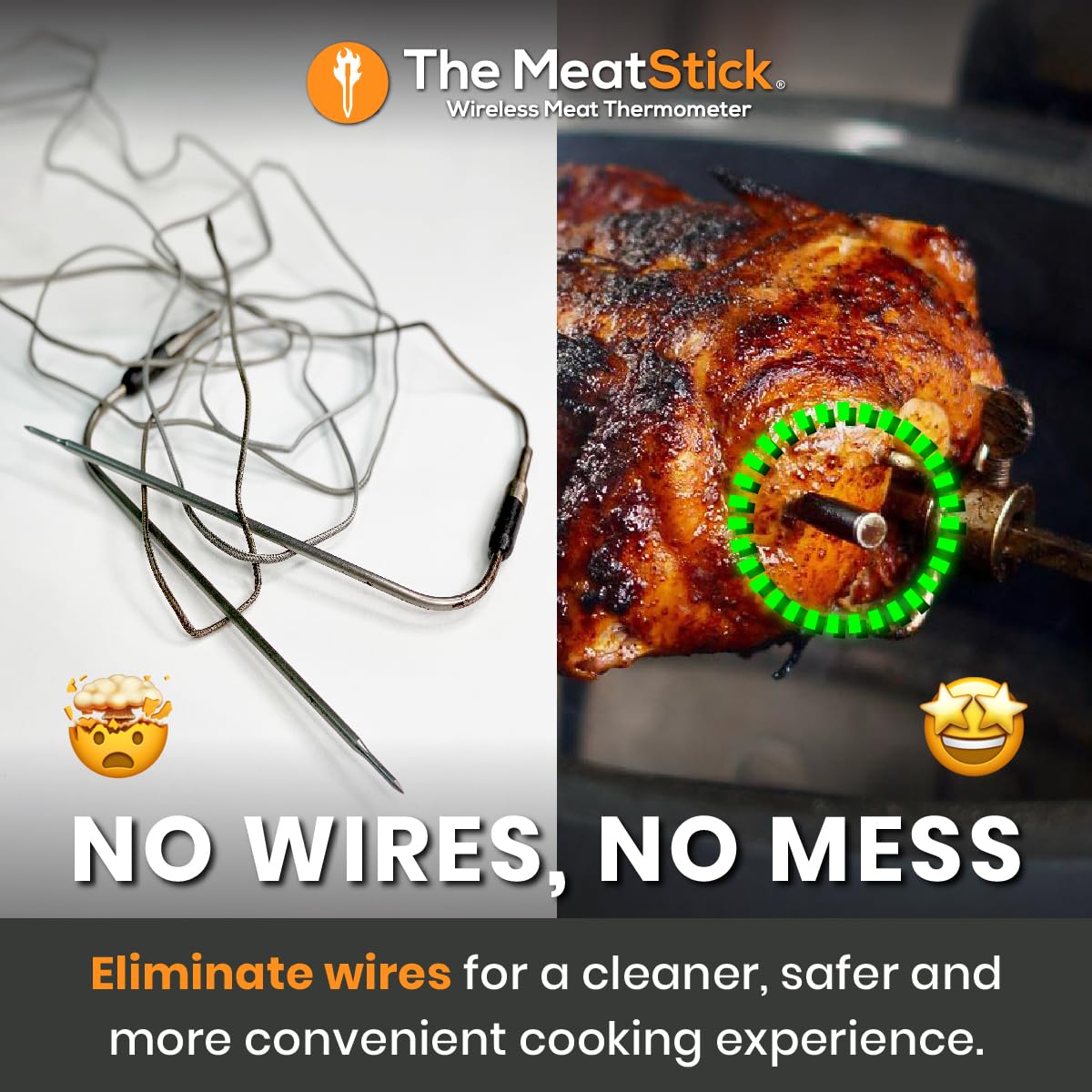 MeatStick X – Smart Wireless Meat Probe for Grilling, Smoking & BBQ | 500ft+ Bluetooth Range | Works in Oven, Smoker & Grill