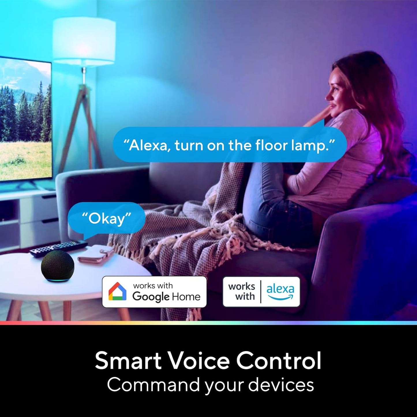 U-tec Smart Light Bulbs, 1100 Lumen, 90+CRI WiFi Mesh & Bluetooth Color Changing A19 Light Bulb, 16 Million DIY Colors RGB Light Bulbs, Compatible with Alexa, Google Assistant Home App, 2 Pack