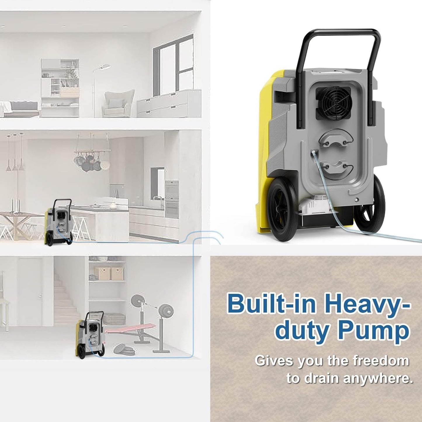ALORAIR Commercial Dehumidifier with Pump Drain Hose, 190 Pints Industrial Dehumidifiers Large Capacity for Basements, Garages, Mall & Job Sites, 5 Years Limited Warranty