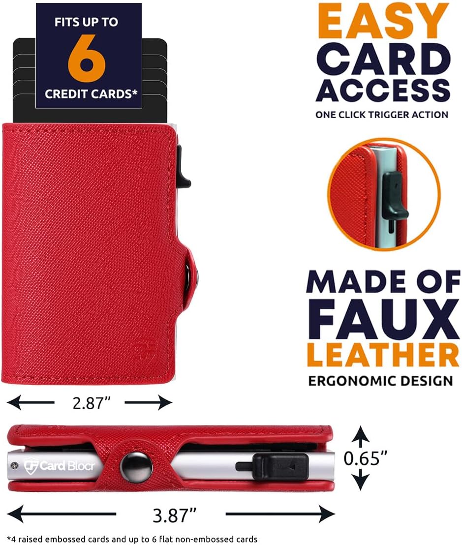 Conceal Plus Small RFID Wallet for Women, Slim Compact RFID Blocking Credit Card Holder Womens Wallet, Smart Pop Up Minimalist Card Case, Holds 4-6 Standard Cards Plus Cash & ID, Compact Travel Wallet
