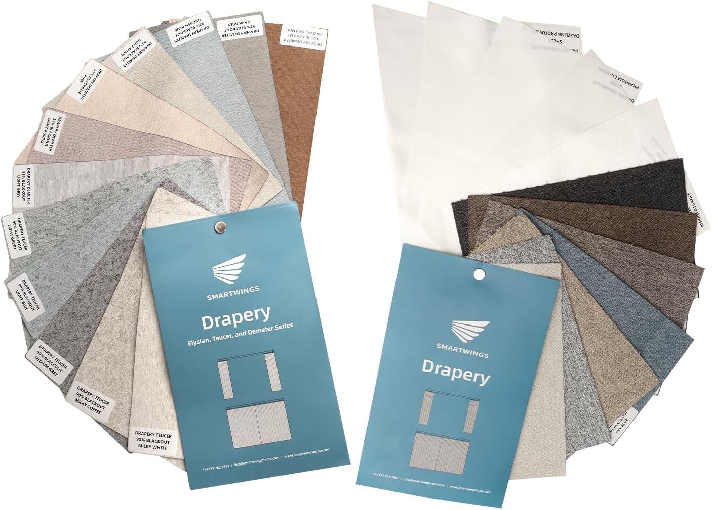 SmartWings Drapery Fabric Samples, for Custom Curtain Fabric Selection, Various Styles for Indoor Room, Multi Color