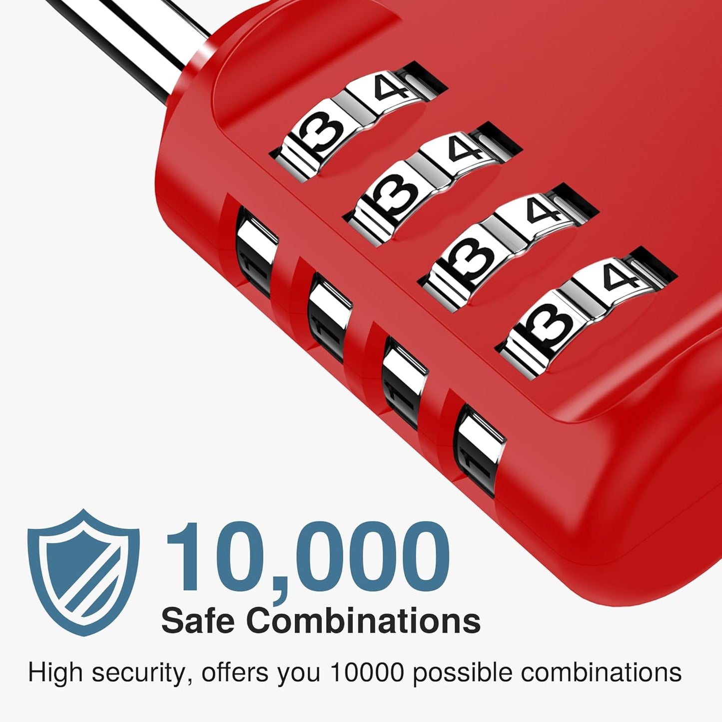 Puroma 2 Pack Combination Lock 4 Digit Outdoor Waterproof Padlock for School Gym Locker, Sports Locker, Fence, Toolbox, Gate, Case, Hasp Storage (Red)