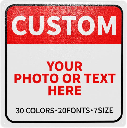 Bulk Custom Signs Outdoor Metal Sign Personalized Signs for Business, Office, Home, Road Signs, Garden Signs, Parking Signs, Decorative Signs, 8''x8''