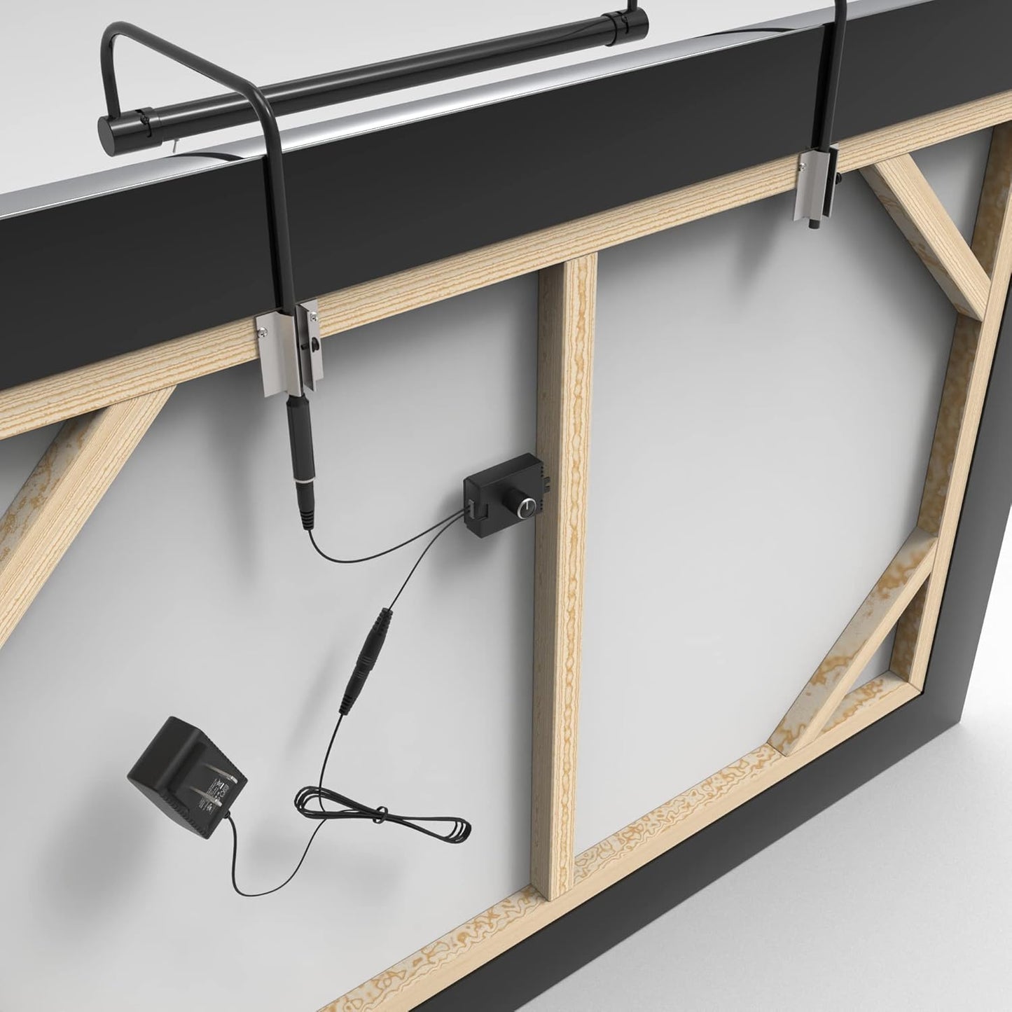 Cocoweb 43 Inch Tru-Slim Black Picture Light - LED, 2700K, Adjustable Arm, Plug-in, Toggle Switch, Sleek and Compact Design