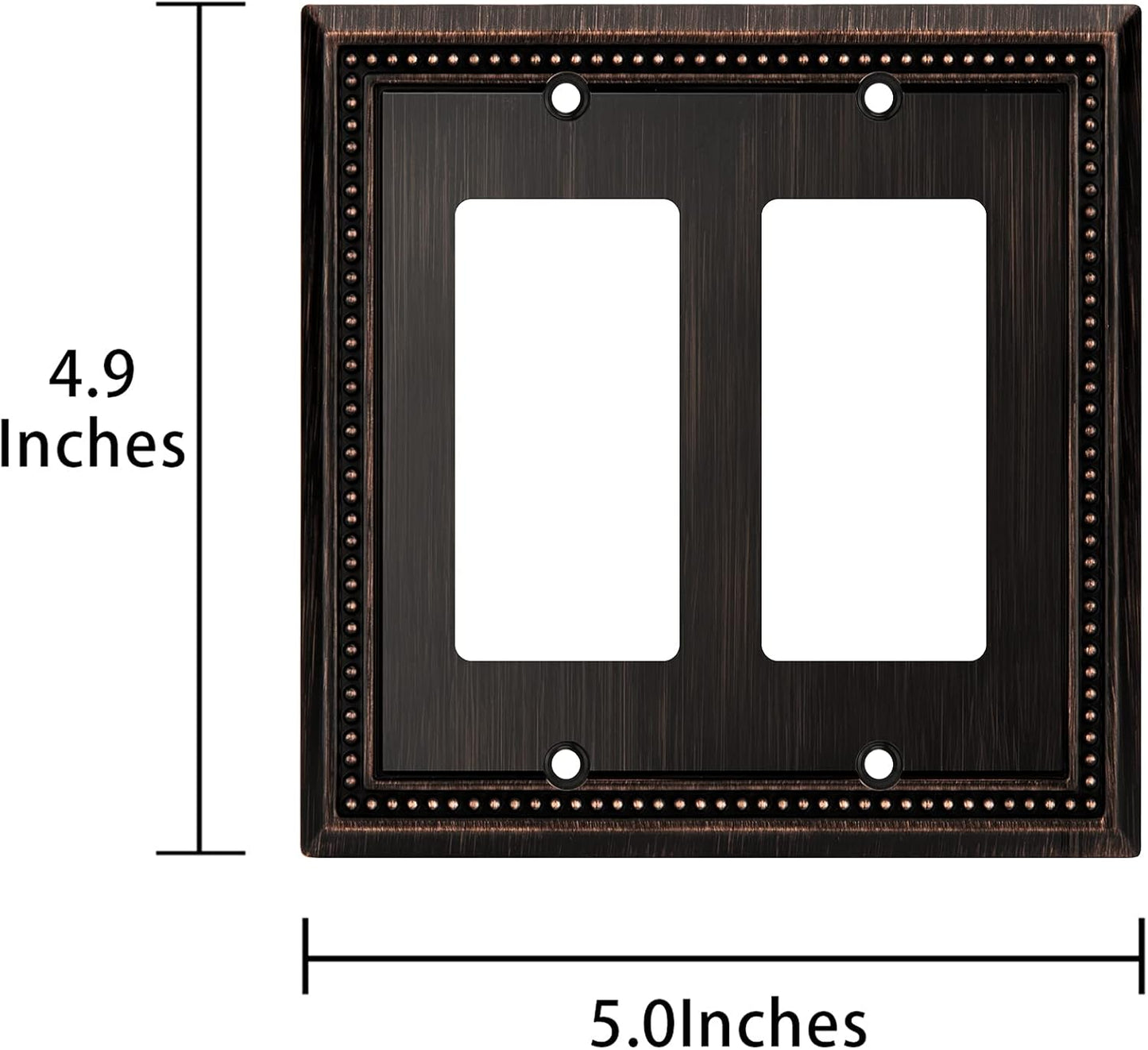 Henne Bery Sunken Pearls Heavy Duty Decorative Wall Plate Switch Plate Outlet Cover (Double Decorator, Aged Bronze)