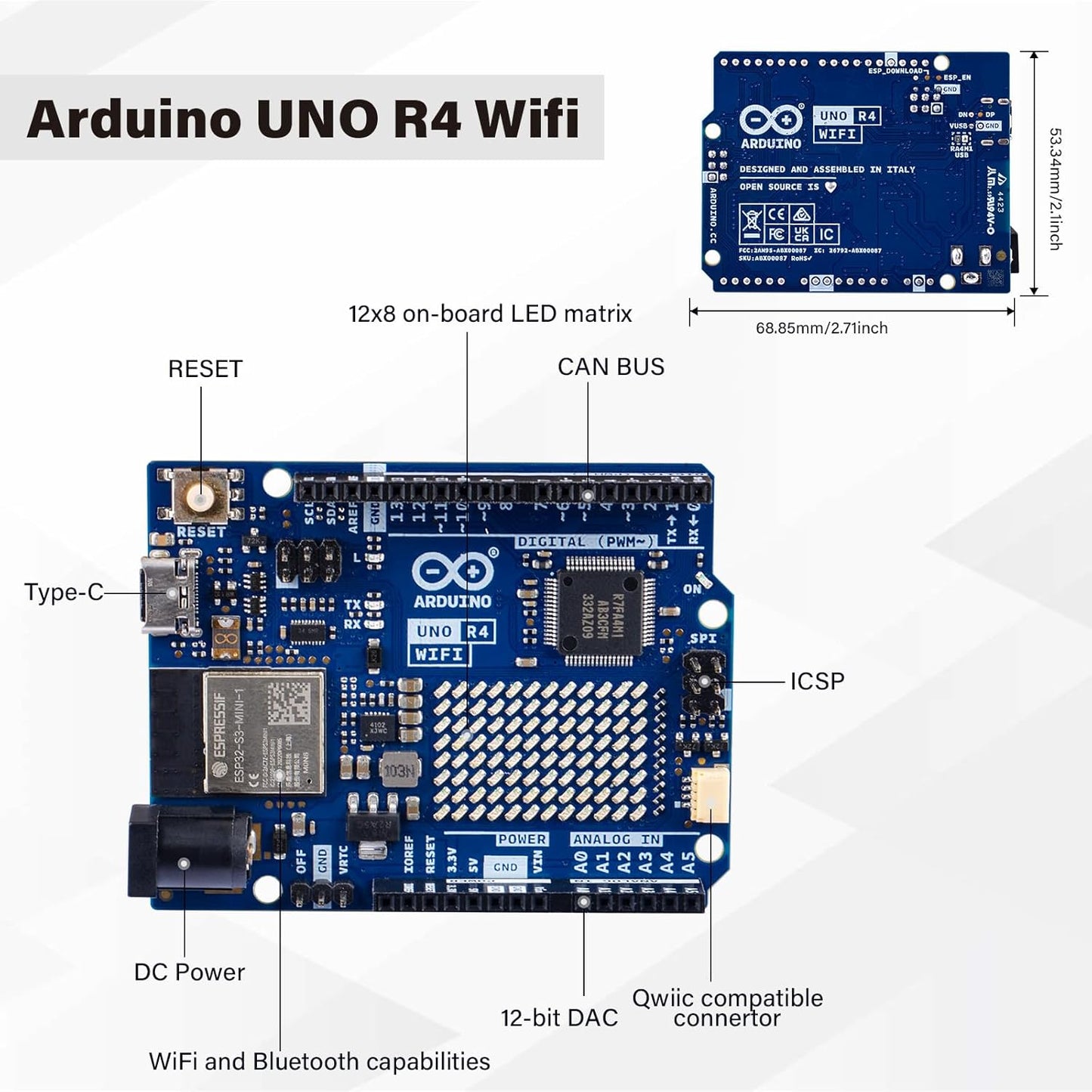 GeeekPi Starter Kit for Arduino UNO R4 WiFi, UNO R4 WiFi Board with Tutorial for Programming & 78PCS Components for Beginners & Engineers