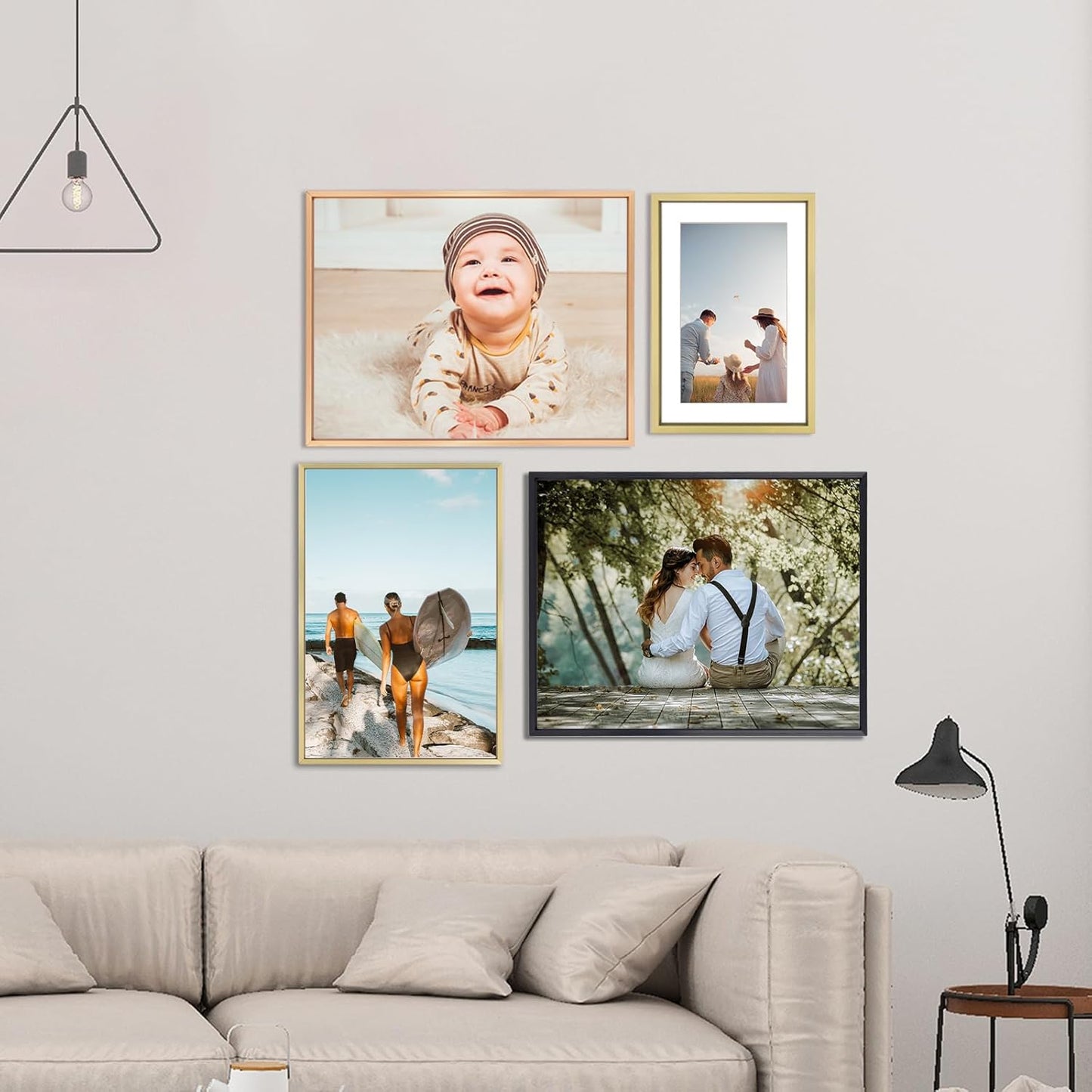 11x14 Picture Frame, Black Metal Photo Frames with HD Glass, Fits 8x10 with Mat or 11 x 14 without Mat, Display for Wall and Table, 1 Pack