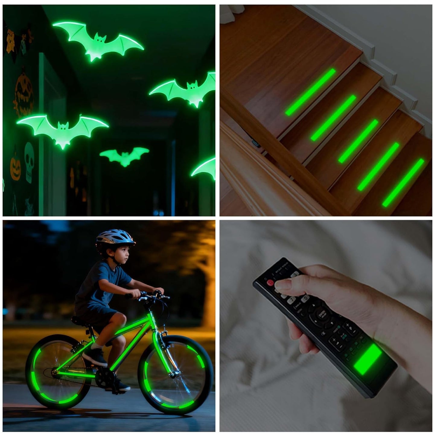 ADHES Green Glow in The Dark Tape 1 Inch x 65FT, Waterproof Reflective Tape for Stairs, Floors, Walls, Party, Emergency Exits & DIY Projects