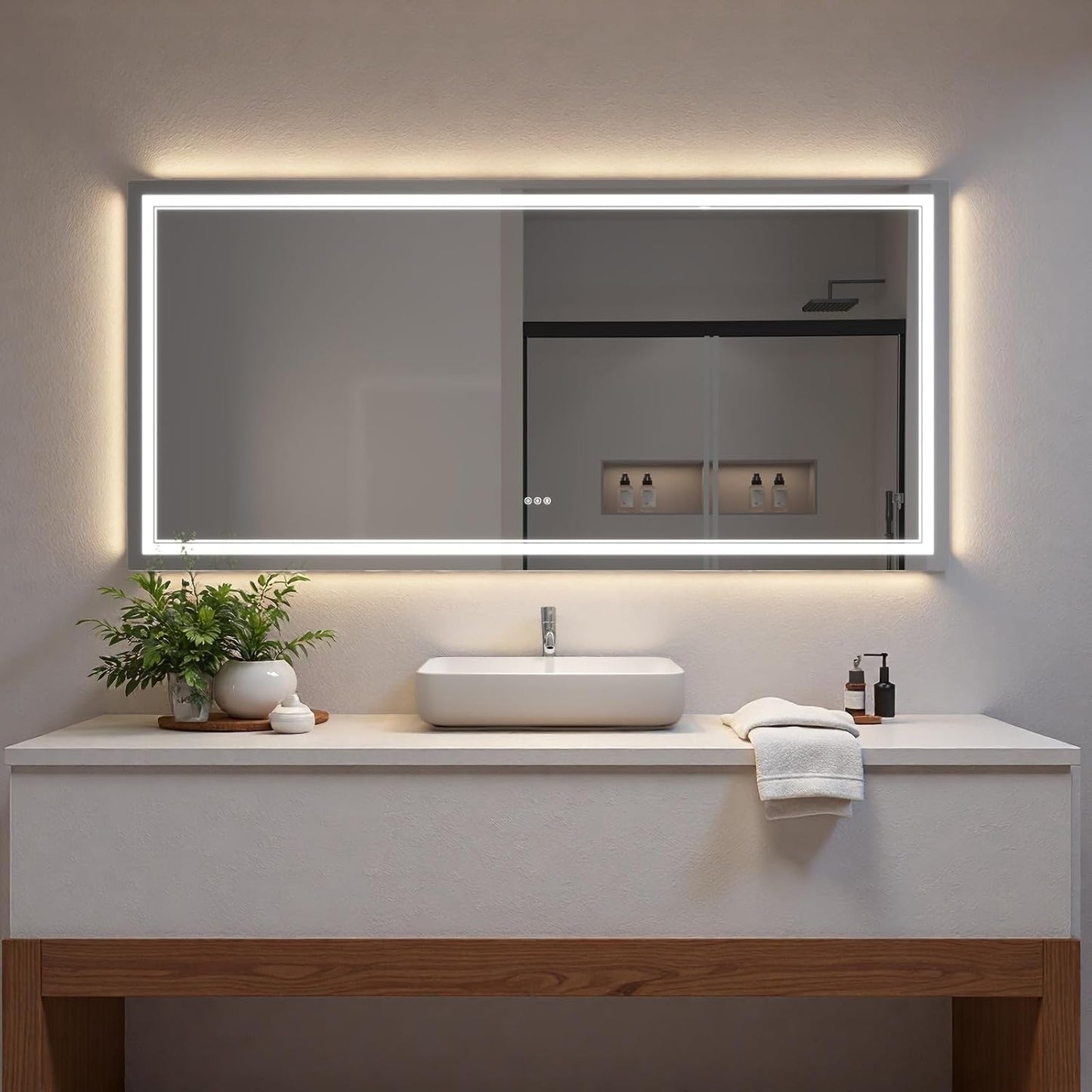 LED Bathroom Mirror with Lights, Wall Mirrors