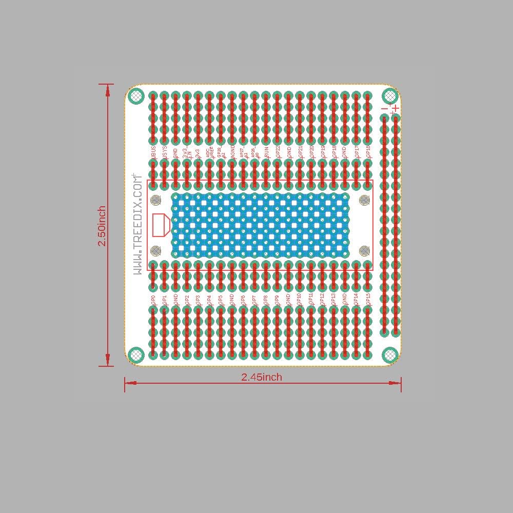 Treeidx 3pcs Expansion Board Breadboard Gold Plated Finish Proto Board PCB Compatible with Raspberry PI PICO