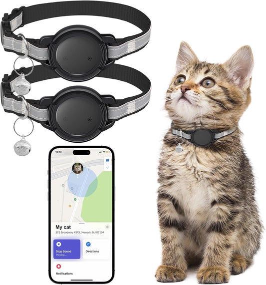 GPS Tracker for Cats, Mini GPS Cat Tracker, Smart Pet Activity Tracker, No Monthly Fee, Compatible with Apple Find My(iOS Only), Anti-Lost, Finder Tag for Vehicles, Pets, Kids, Items Gift (2 Pack)
