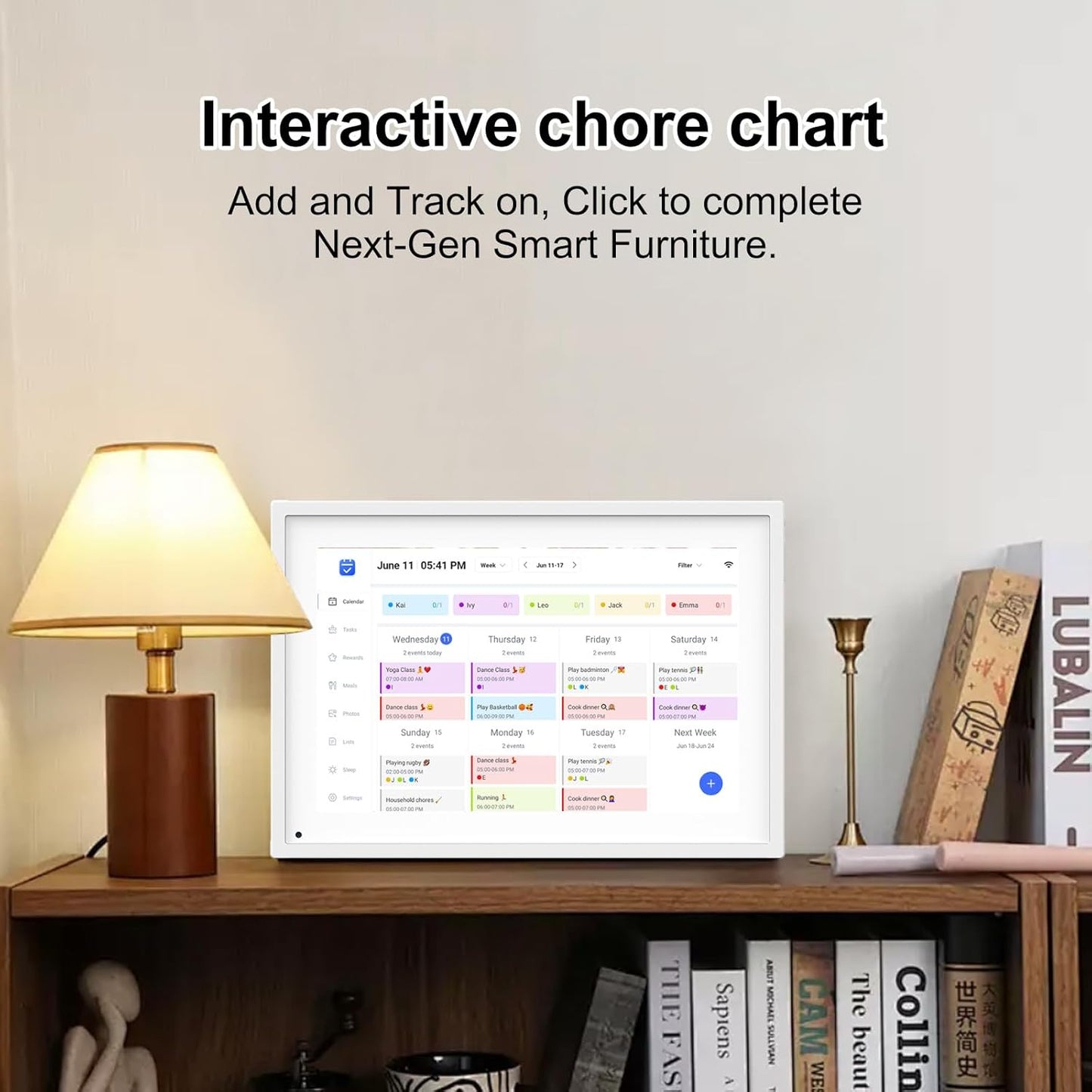 SSA 10.1" Smart Digital Calendar Family Hub | Touchscreen Display,Customizable Chore & Meal Planner, Grocery List, Schedule Planner Sync with Phone App, Ideal for Parents