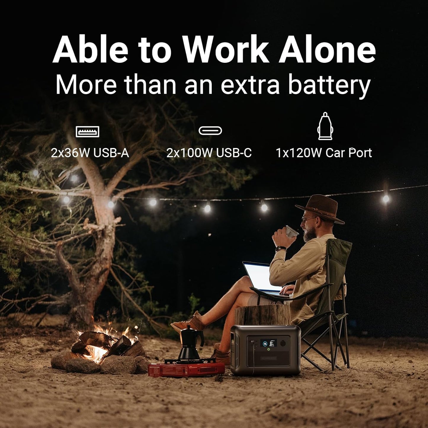 ALLPOWERS Expansion Battery B1000,1152Wh LiFePO4 (LFP) Battery with 10-Year Lifespan, Compatible with R1500/ R2500 Solar Generators, Power Station for Camping, Party, RV, Home Use