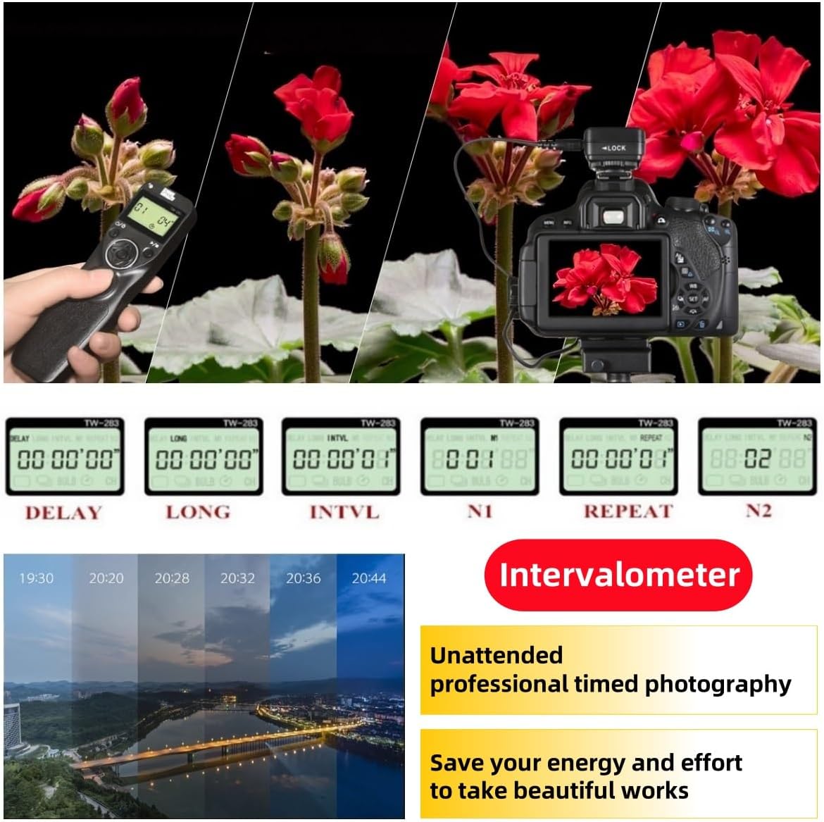 Pixel Timer Shutter Release Remote Control TW283-DC2 Remote Release for Nikon Z7 Z7II Z6 Z6II Z5 D5600 D3300 D5000 D5100 D5200 D5300 D5500 D90 D7000 D7100 D7200 D7500 D780 D610 D750 P7700 P7800
