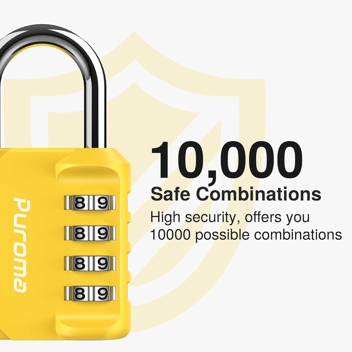 Puroma 2 Pack Combination Lock for Locker 4 Digit Outdoor Waterproof Padlock for School, Gym, Sports, Fence, Toolbox, Gate, Case, Outdoor, Hasp Storage, Cabinets (Yellow)