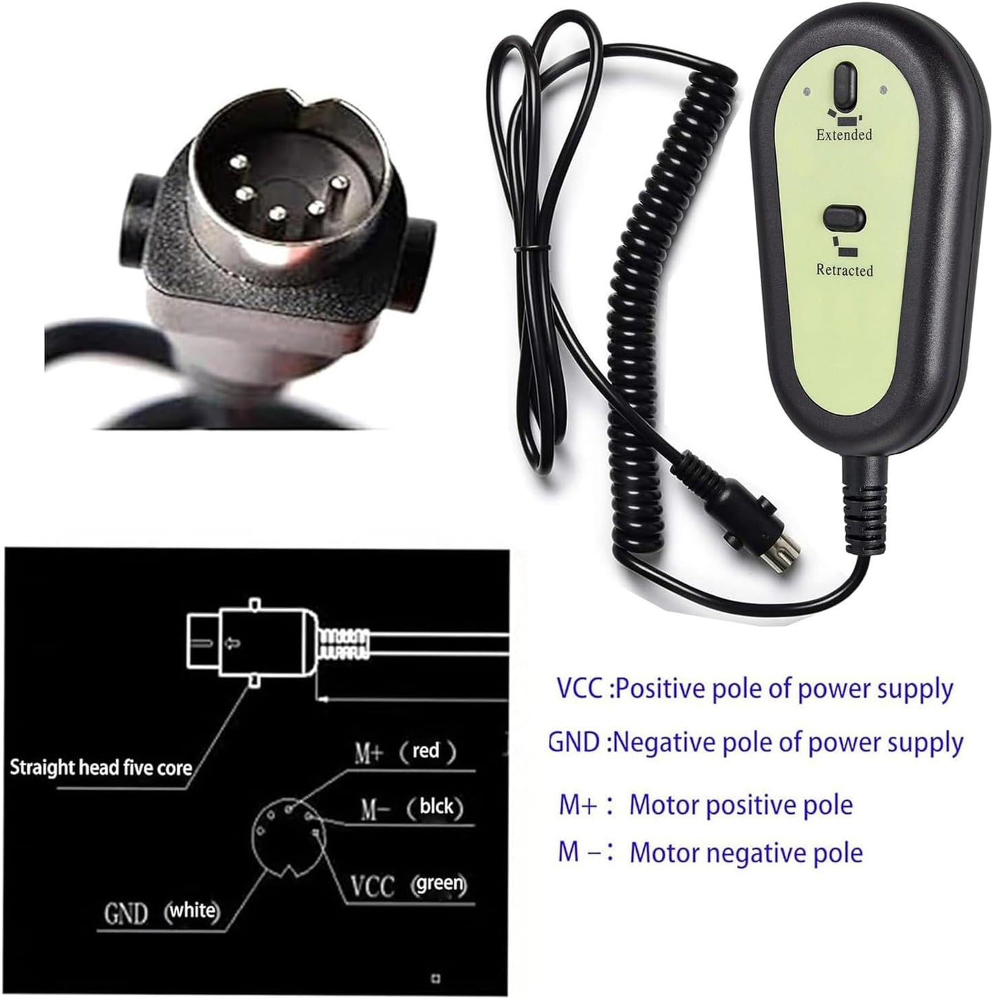 2 Button Remote Electric Recliner Manual Control Controller,5 Pin Fixed Straight Plug Replacement Fixed Okin Limoss Dewert Power Recliner Lift Chair,Lazy Chair