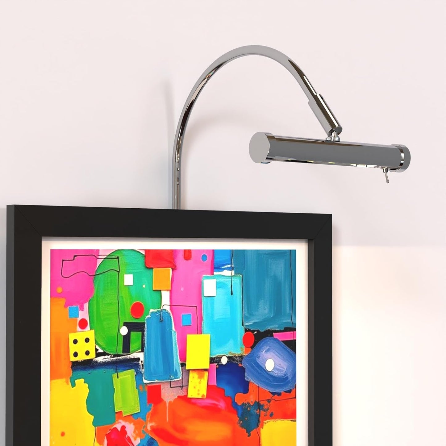 Cocoweb 6 Inch Tru-Slim Chrome Picture Light - LED, 2700K, Adjustable Arm, Plug-in, Toggle Switch, Sleek and Compact Design