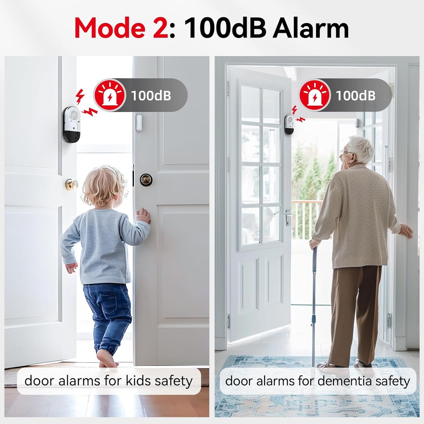 Sanjie Door Alarms When Opened,Door Window Alarm Sensors for Kids Safety/Home Security/Pool/Garage/Dementia/Toddler/Travel Security,Easy to Install,Volume Control/Loud Alert,Long Battery Life,8 Pack