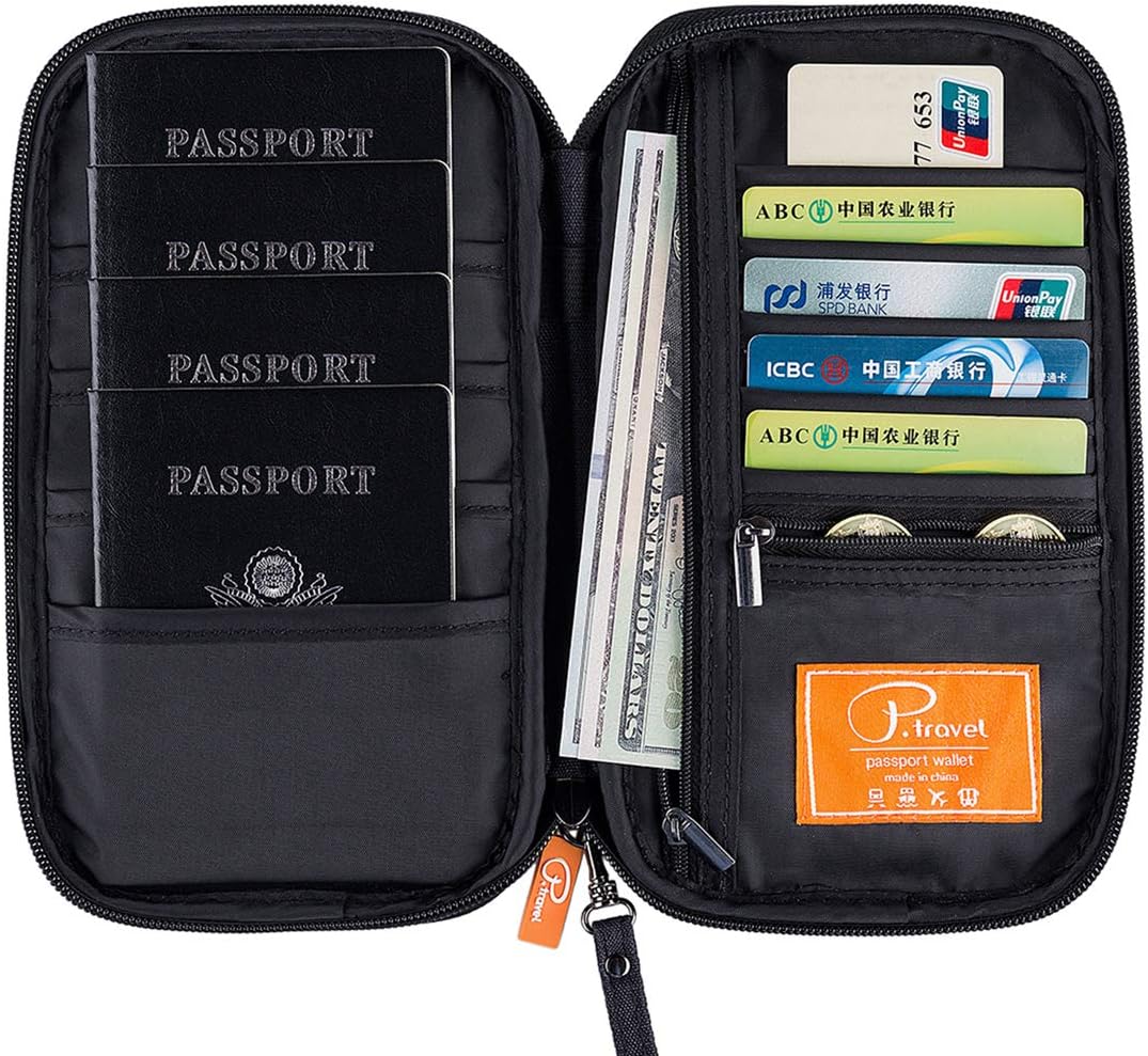 VanFn RFID Travel Passport Wallet, Family Passport Holder, Trip Document Organizer P.Travel Series