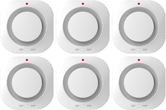Photoelectric Smoke Detector Fire Alarm, Battery Operated, Smoke Alarm with Test Button & Low Battery Signal, LED Warning Light, 85-Decibel Alarm Sound, Easy Installation for Living Rooms and Bedrooms