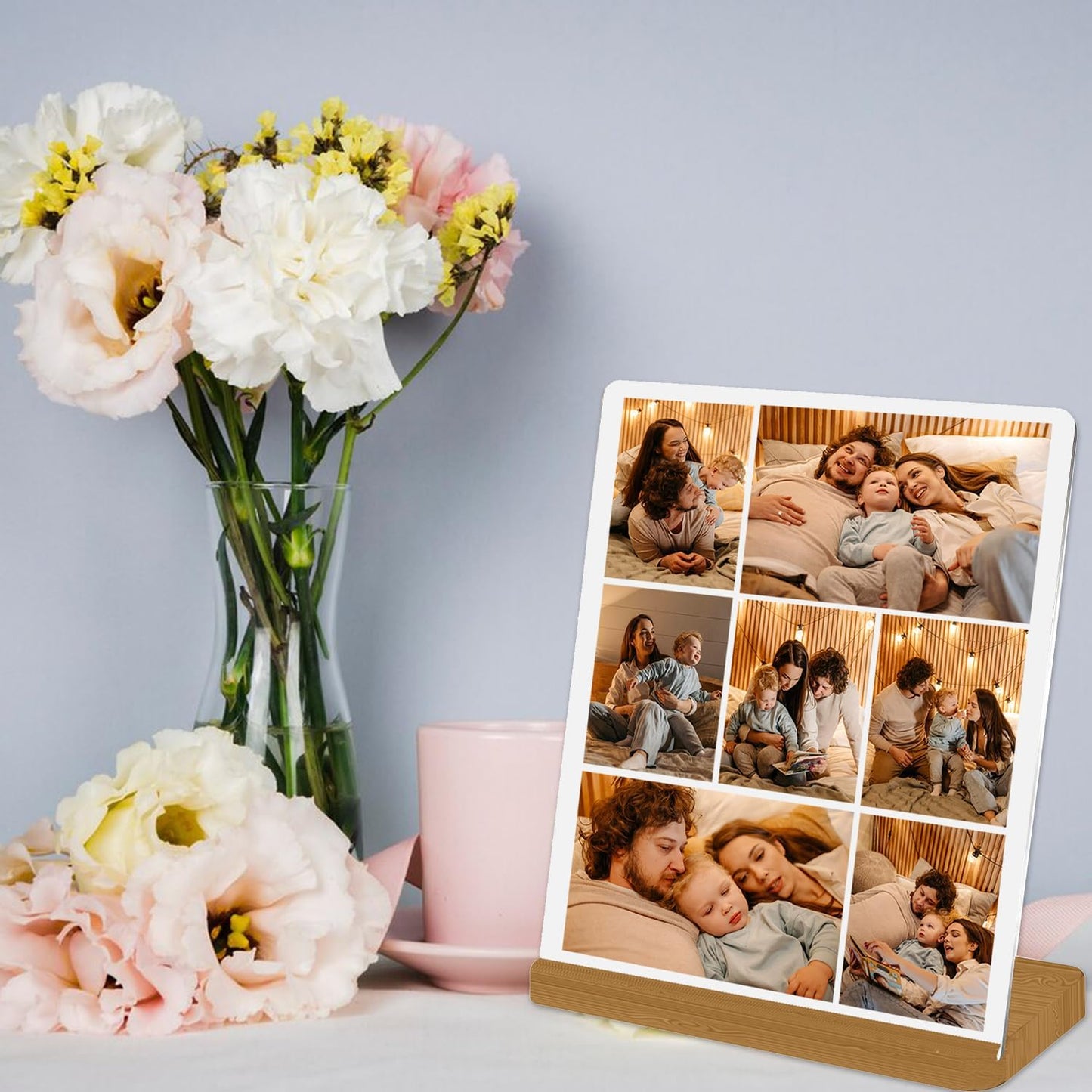 Custom Metal Photo Prints, Personalized Picture Frame with Your Photos, Customized Photo Gifts for Lovers, Couples, Family and Home Decor