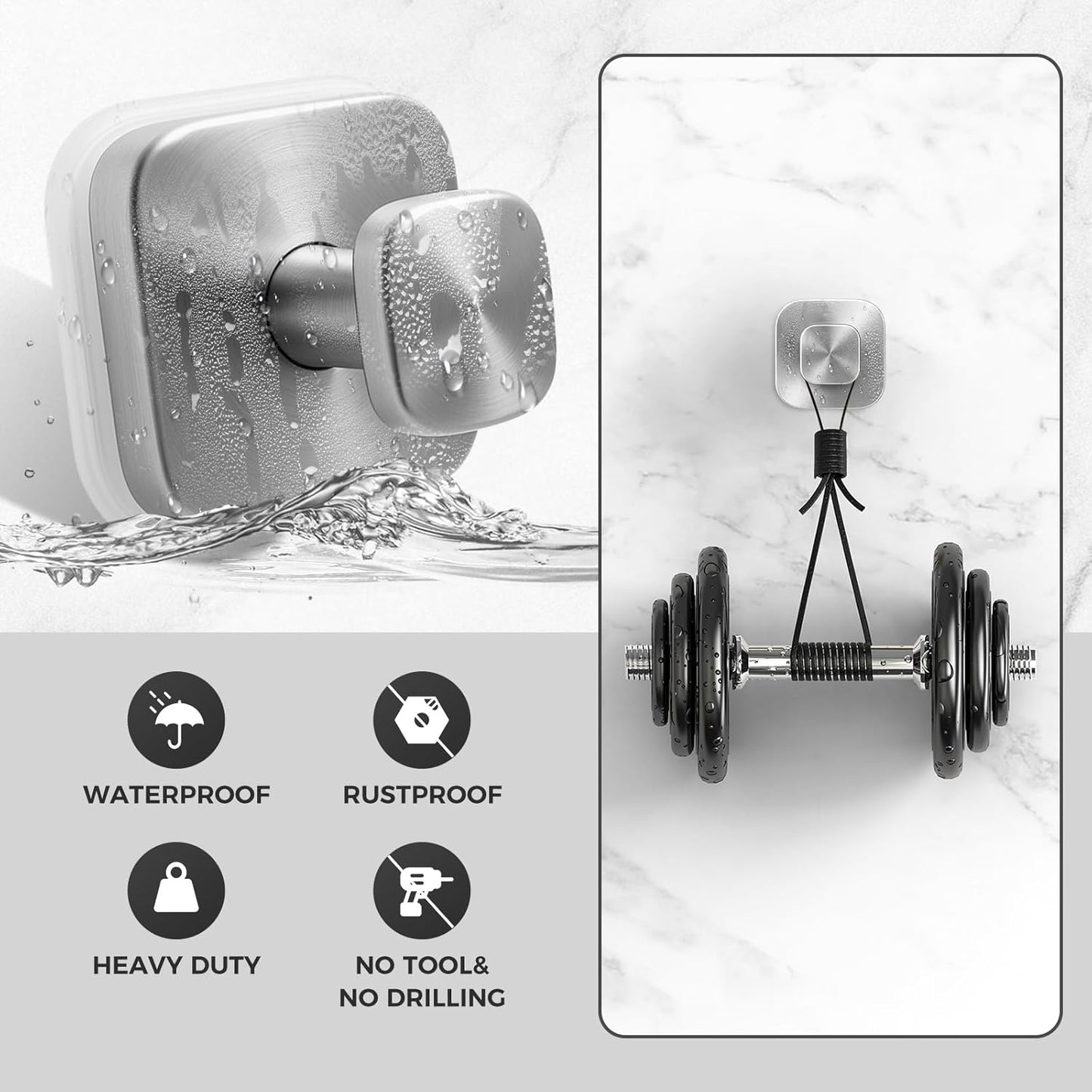 Shower Hooks for Inside Shower,Reusable Suction Cup Hooks for Glass Window,Mirror,Removable Towel Hooks for Bathroom,4 Pack(Silver)