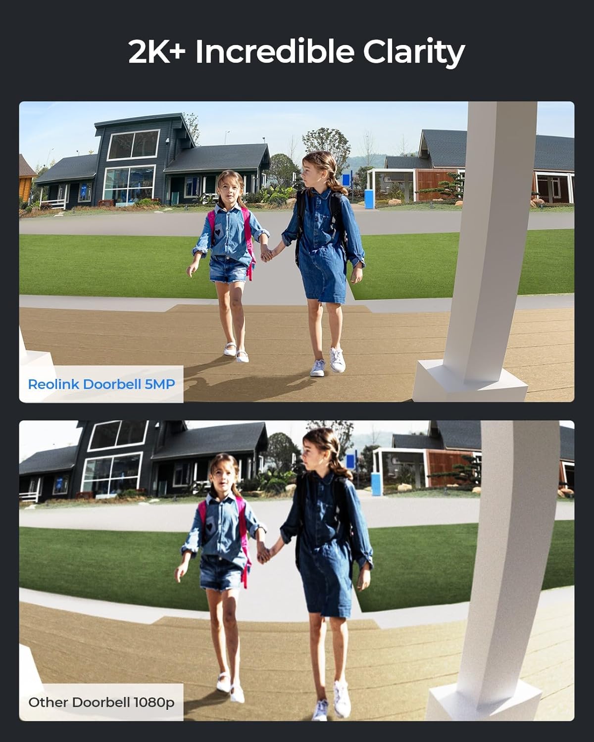 REOLINK Video Doorbell WiFi Camera - Wired 2K Outdoor, 5G&2.4G WiFi, 4:3 Wide View Angle, Smart Detection, Local Storage, No Subscription Front Door Home Security, Customized Chime V2