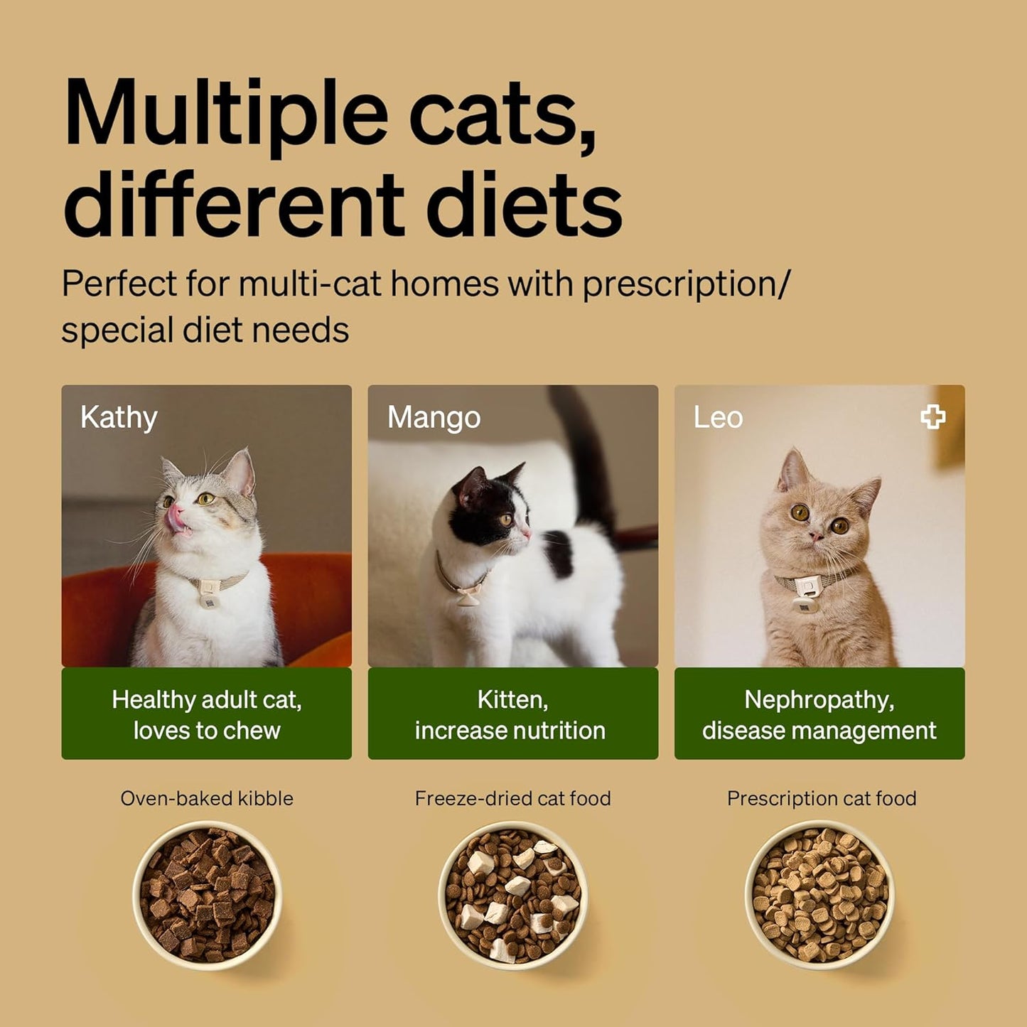 PETLIBRO RFID Automatic Cat Feeder, Collar Tag Activated Personal Meals, 5G Wi-Fi Multiple Cats Feeder for 3 Cats, App Control Cat Food Dispenser for Pets with Different Diets