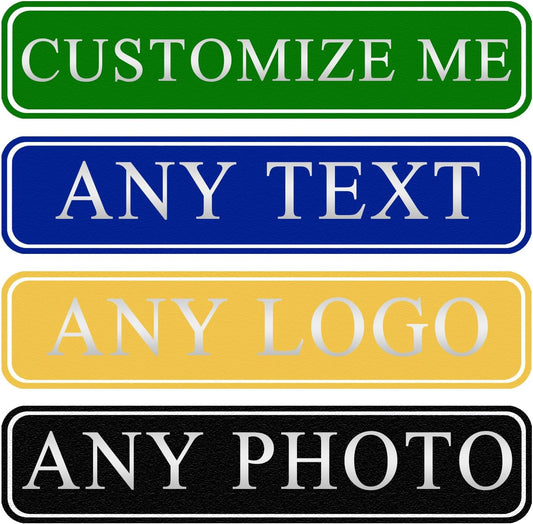 Custom Sign, Personalized Street Sign Metal with Your Text, Name, Logo, Photo for Office, Business, Workplace, Home, Cafe, Bar, Indoor, Outdoor
