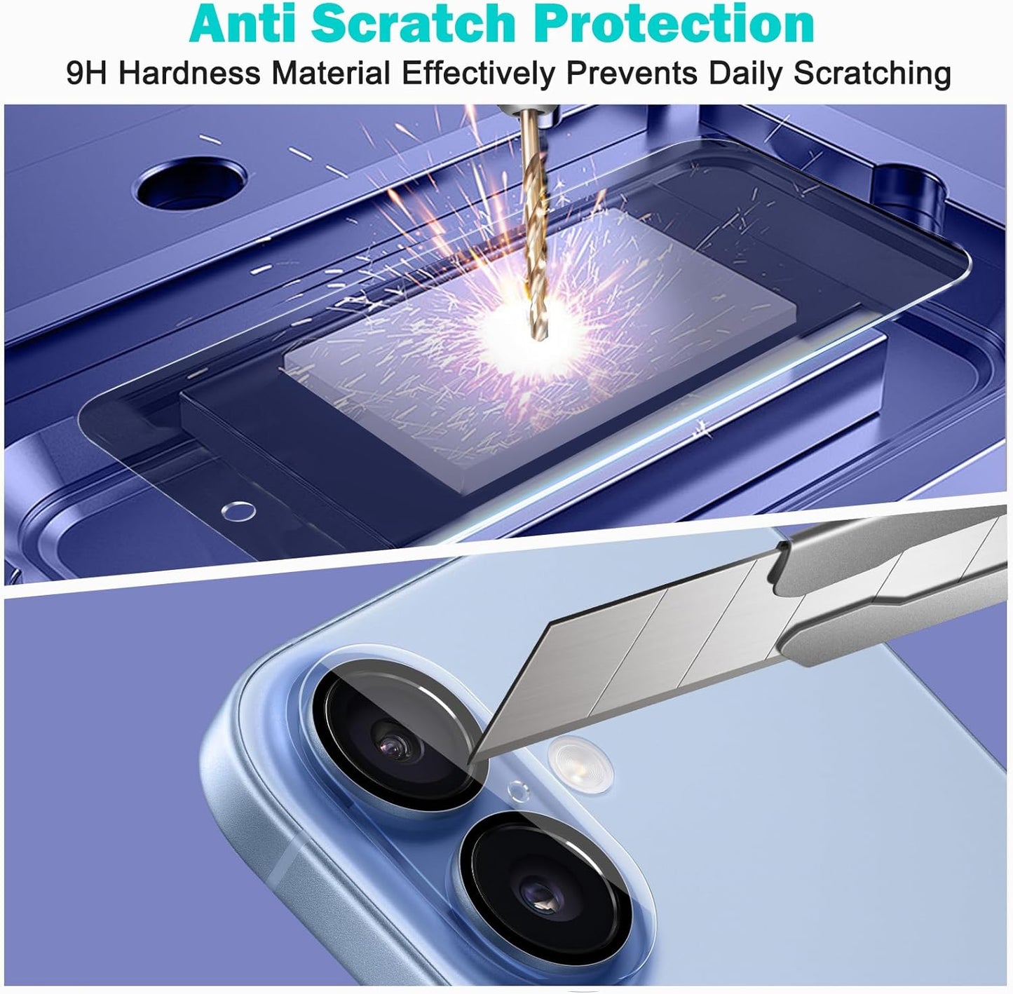 PEHAEL 3+3Pack for iPhone 17 Privacy Screen Protector with Camera Lens Protector Full Coverage Anti-Spy Tempered Glass Film 9H Hardness Easy Installation Bubble Free [6.3 inch]