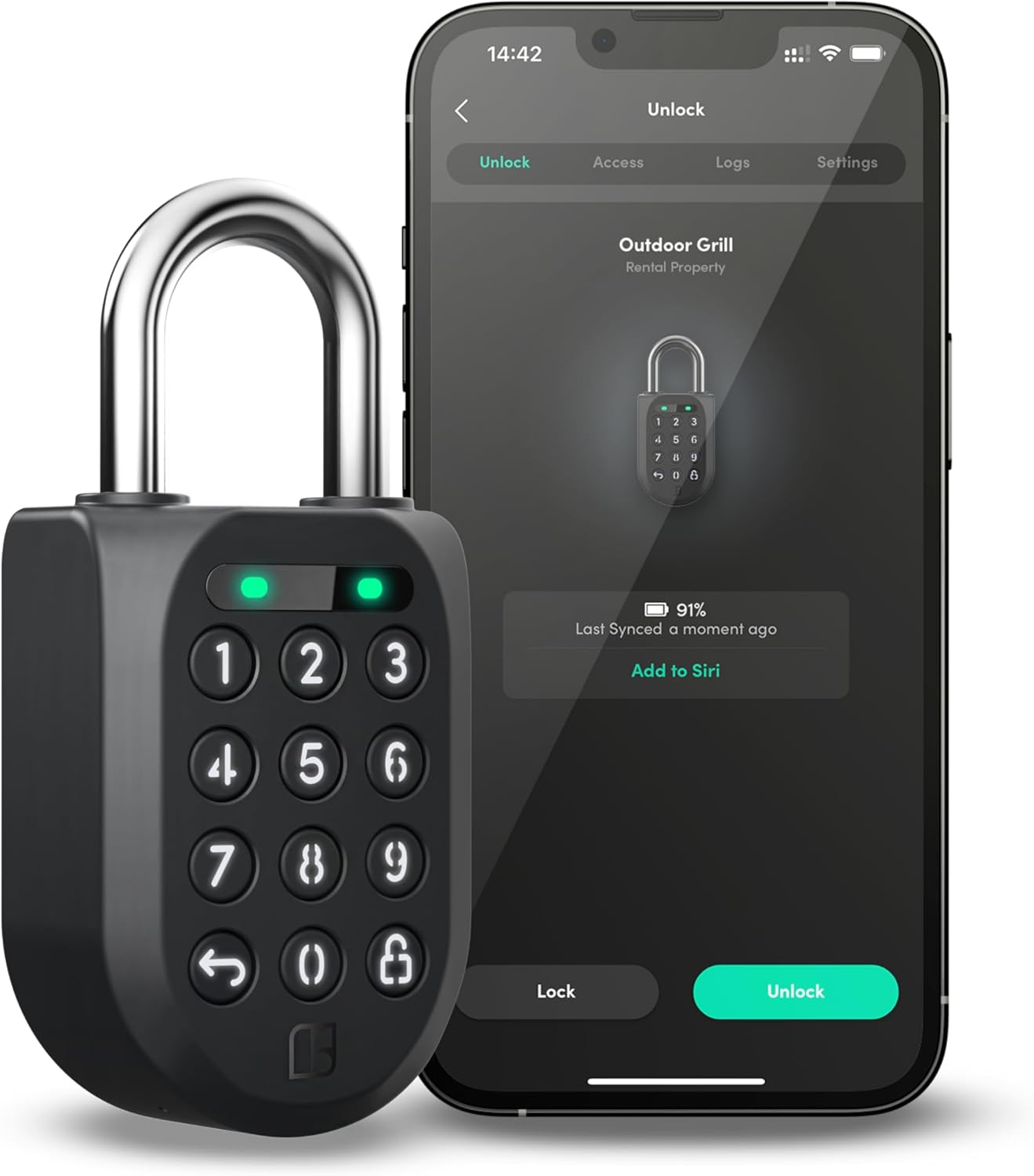 igloohome New Smart Padlock 2 (SP2), The Toughest Smart Padlock – Generate Access from Anywhere with The Mobile app (iOS/Android) – No WiFi Needed, Waterproof & Rechargeable