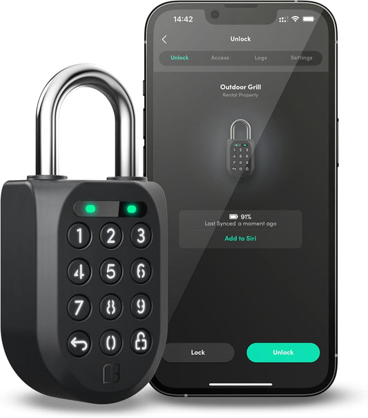 igloohome New Smart Padlock 2 (SP2), The Toughest Smart Padlock – Generate Access from Anywhere with The Mobile app (iOS/Android) – No WiFi Needed, Waterproof & Rechargeable