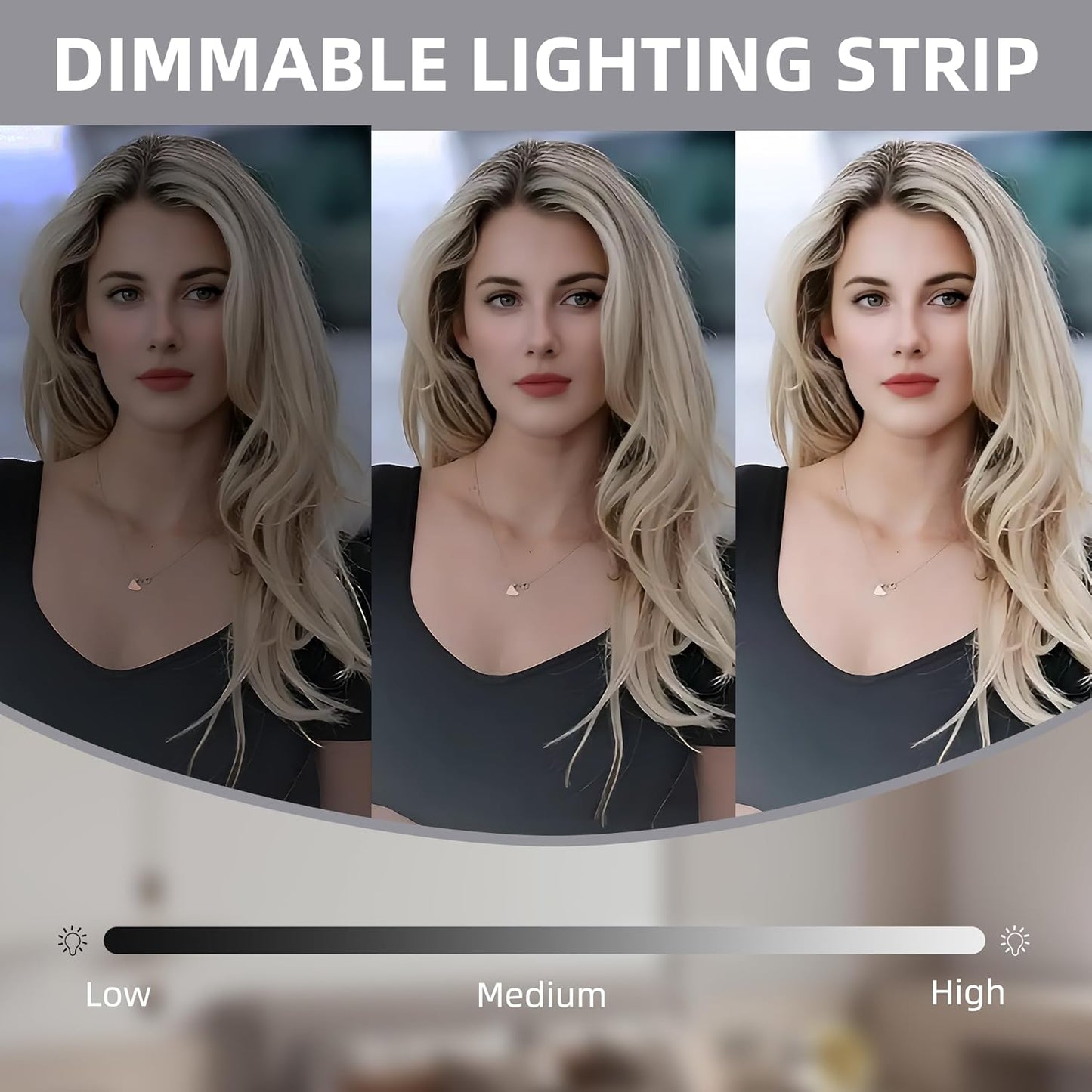 VANITII Vanity Mirror with Lights LED Lighted Makeup Mirror with Magnification 9”x12” Hollywood Mirror 3 Color Lighting 360 Rotation Smart Touch Control for Desktop Dormitory Bedroom