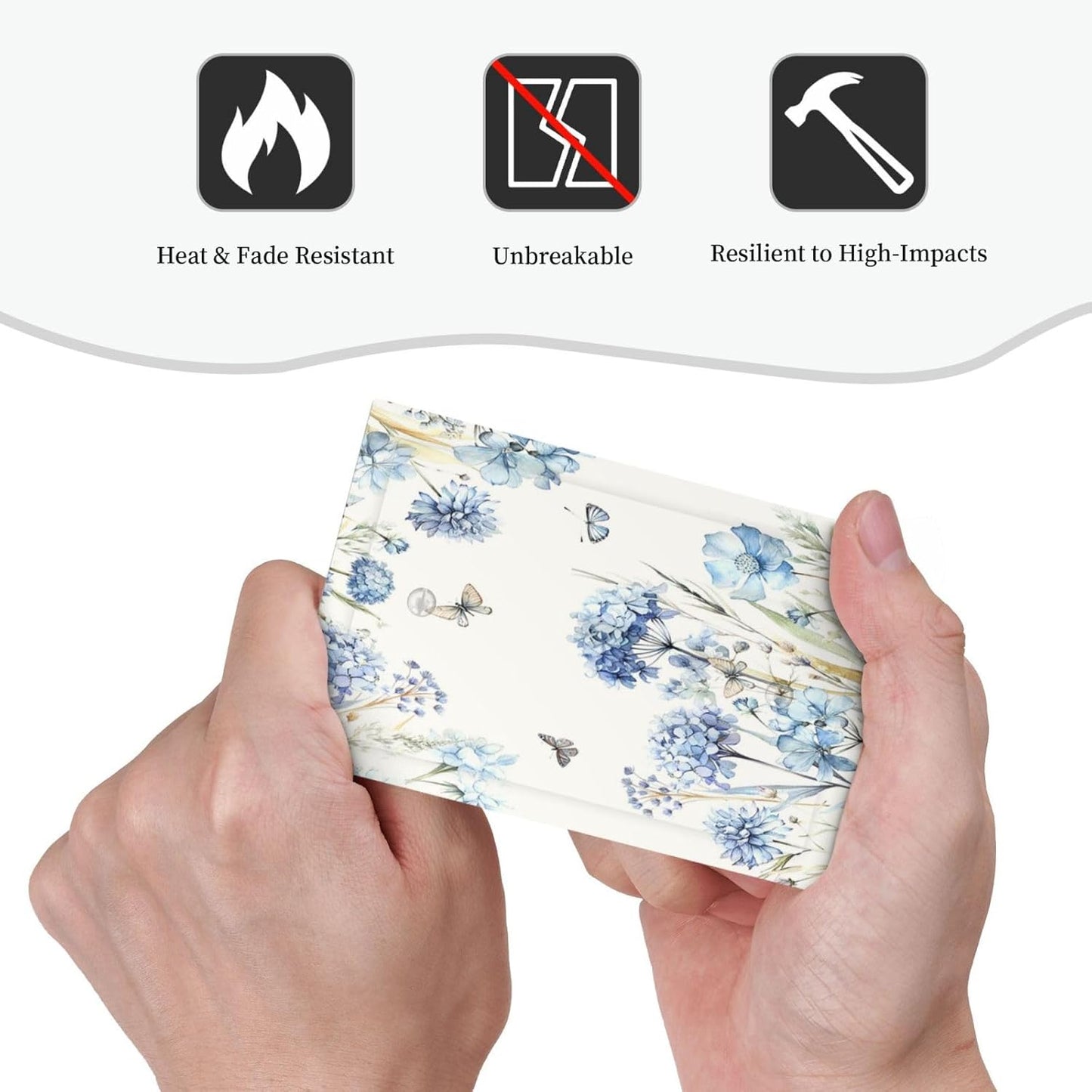 Light Switch Cover Plate Blue Floral Hydrangea Plants 1 Gang No Device Blank Electrical Wall Plates Faceplate Decorative Switch Plate for Bedroom Home Decor