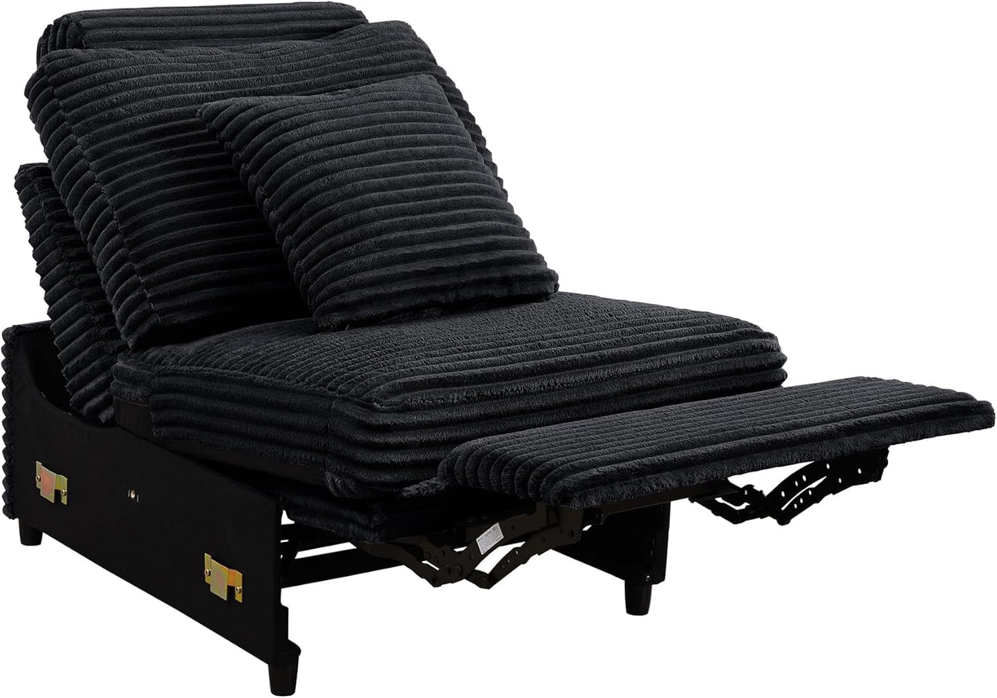 LEVNARY Modular Power Recliner Chair, Faux Rabbit Fur Upholstered Single Seat with Electric Lift Function, Compatible with Modular Sofa System (Black)