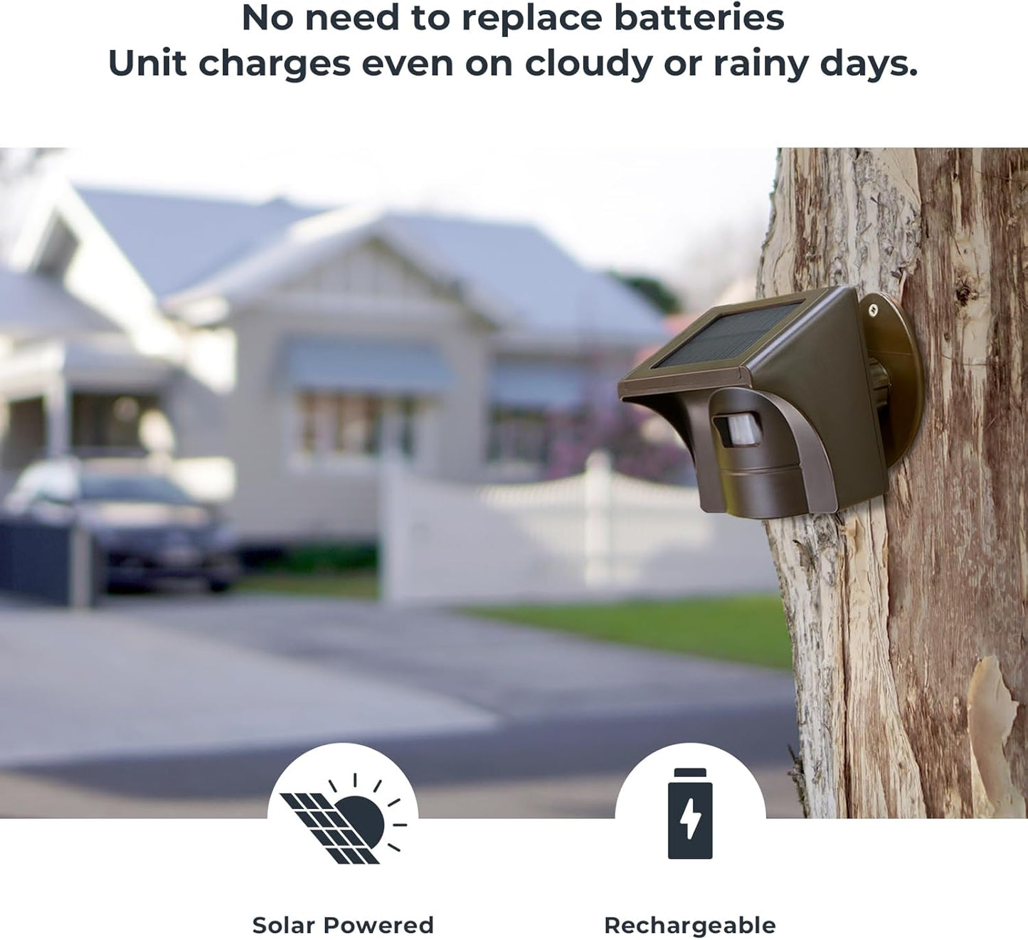 eMACROS Solar Wireless Driveway Alarm — 1/2 Mile Long Range Motion Sensor for Long Driveways, Homes & Large Properties, Outdoor Weatherproof Security Alert System, Plug‑in Receiver
